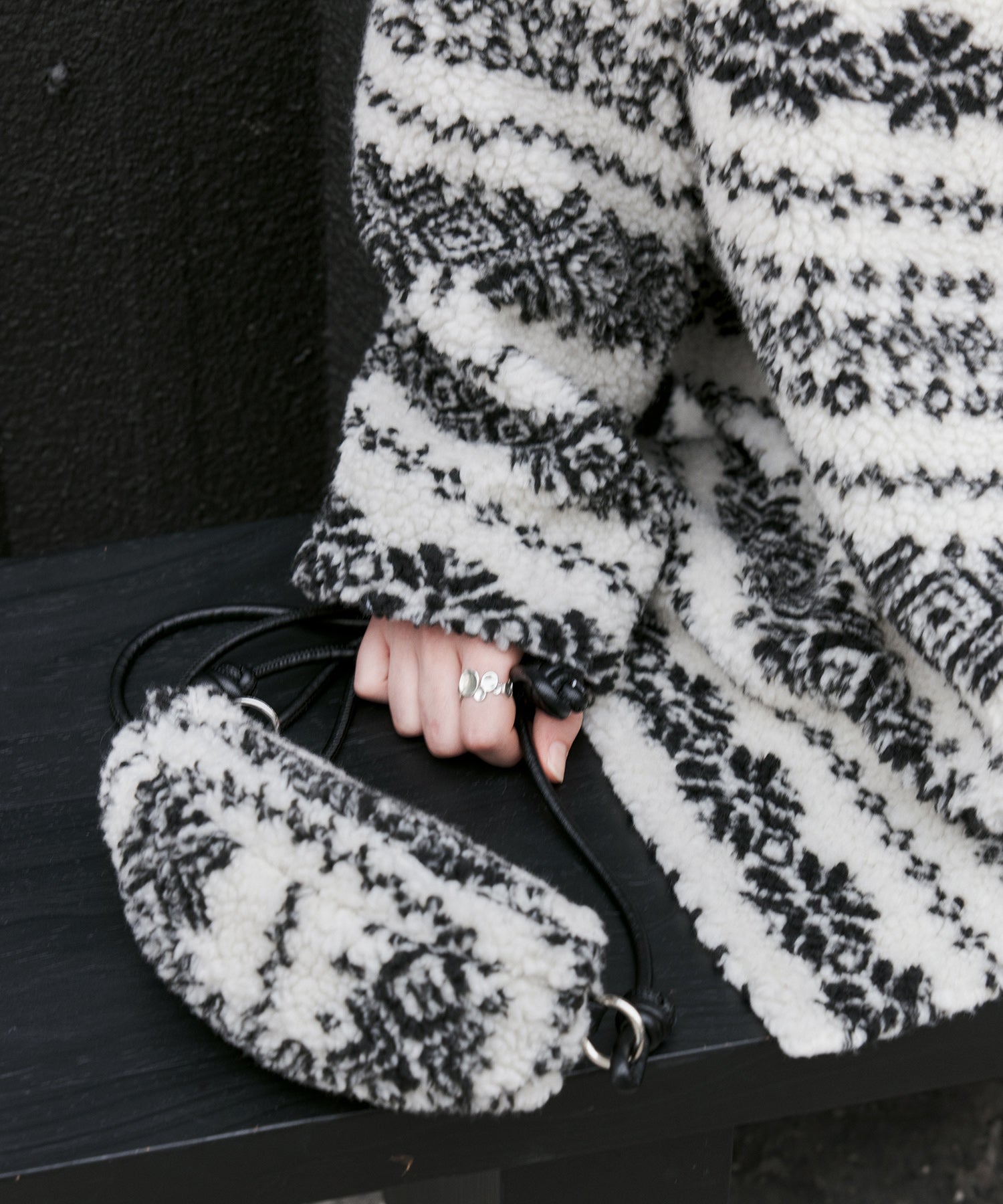 Fair Isle Relaxed Fit Fleece Jacket