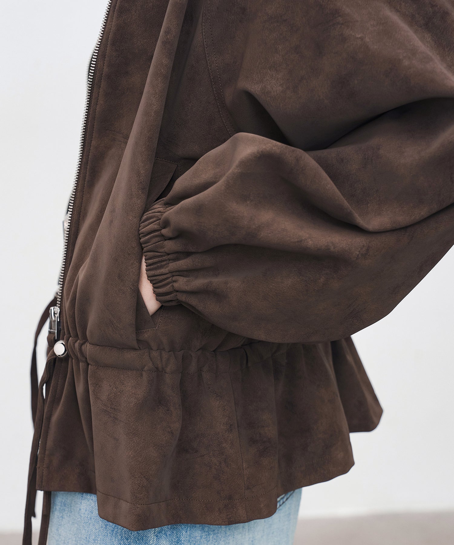 Drawstring-Waist Casual Jacket