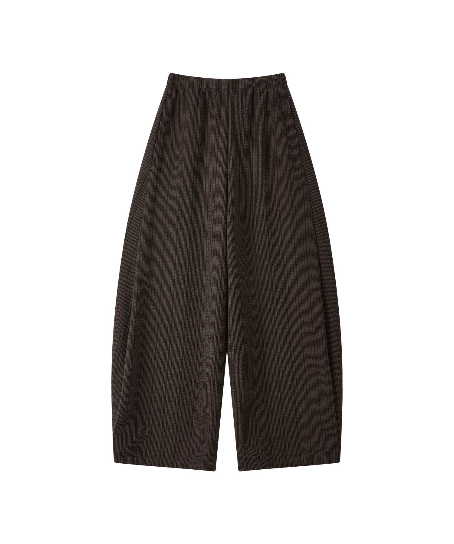 Textured Curved Wide Pants