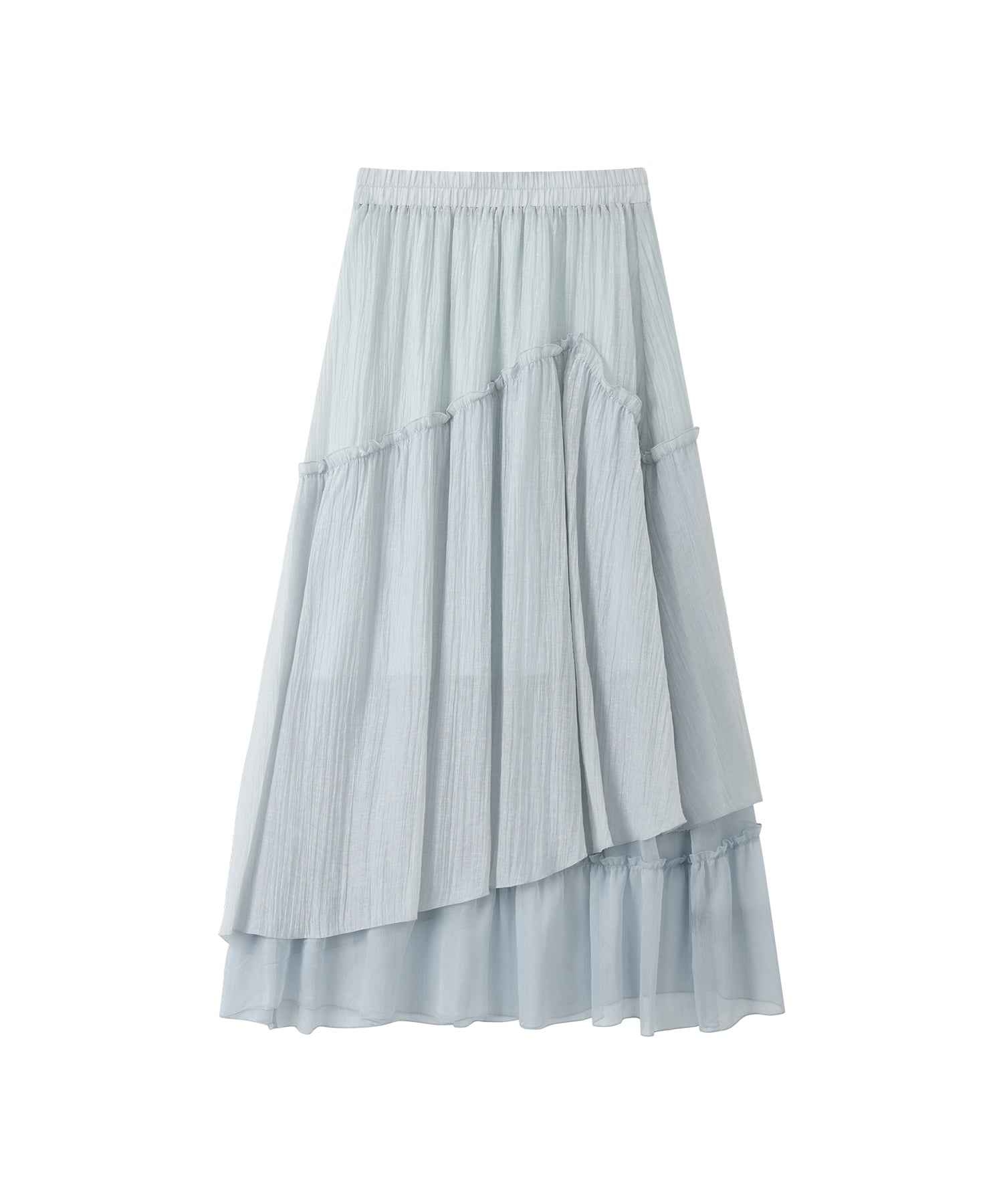「7月上旬～中旬出荷」Sheer Panel Tiered Flare Skirt