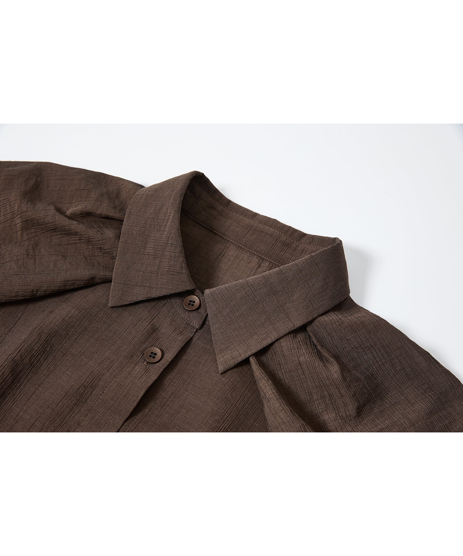 「7月上旬～中旬出荷」Sheer Stripe Balloon Sleeve Cropped Shirt