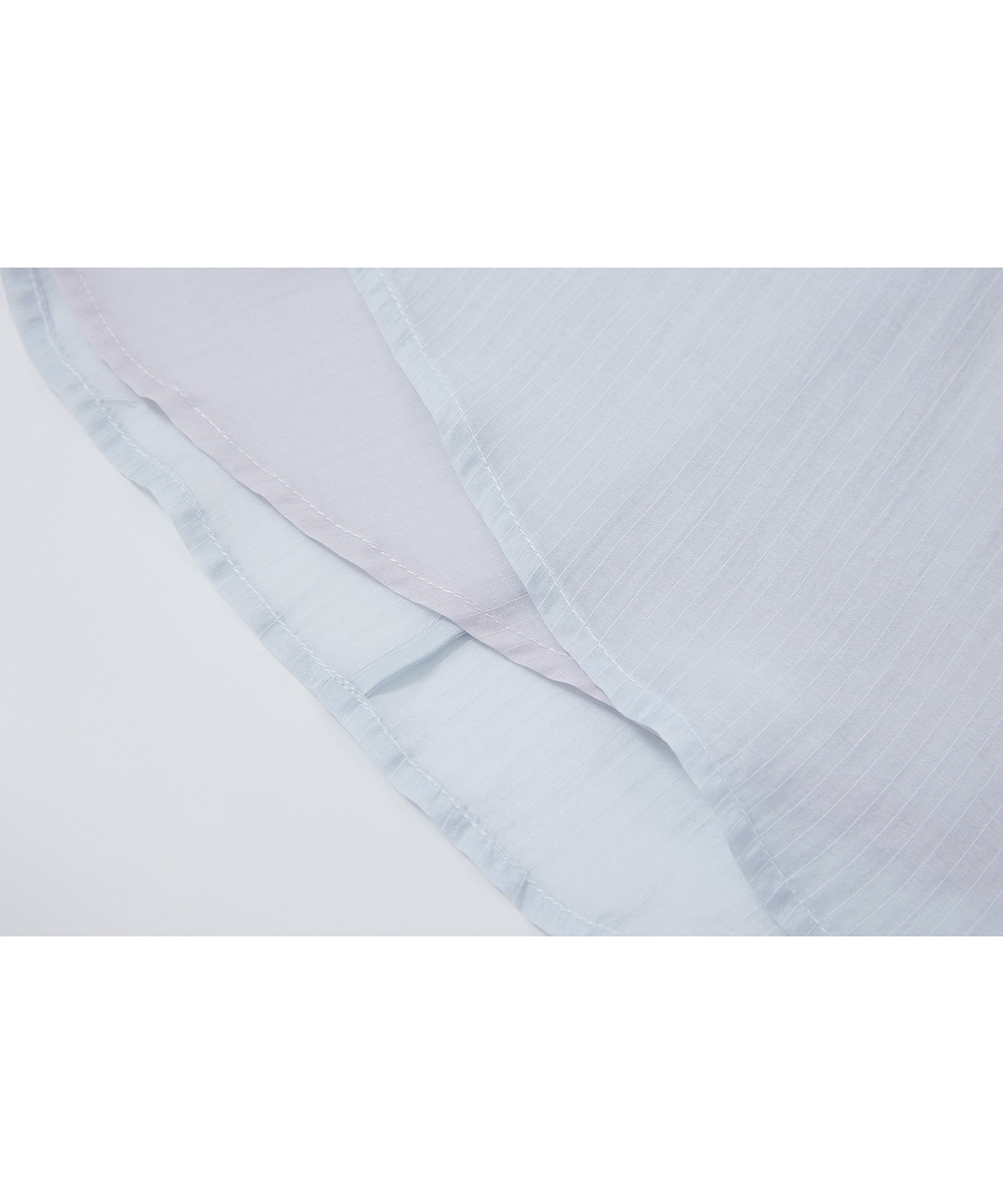 Bi-color Asymmetric Neck Sheer Shirt