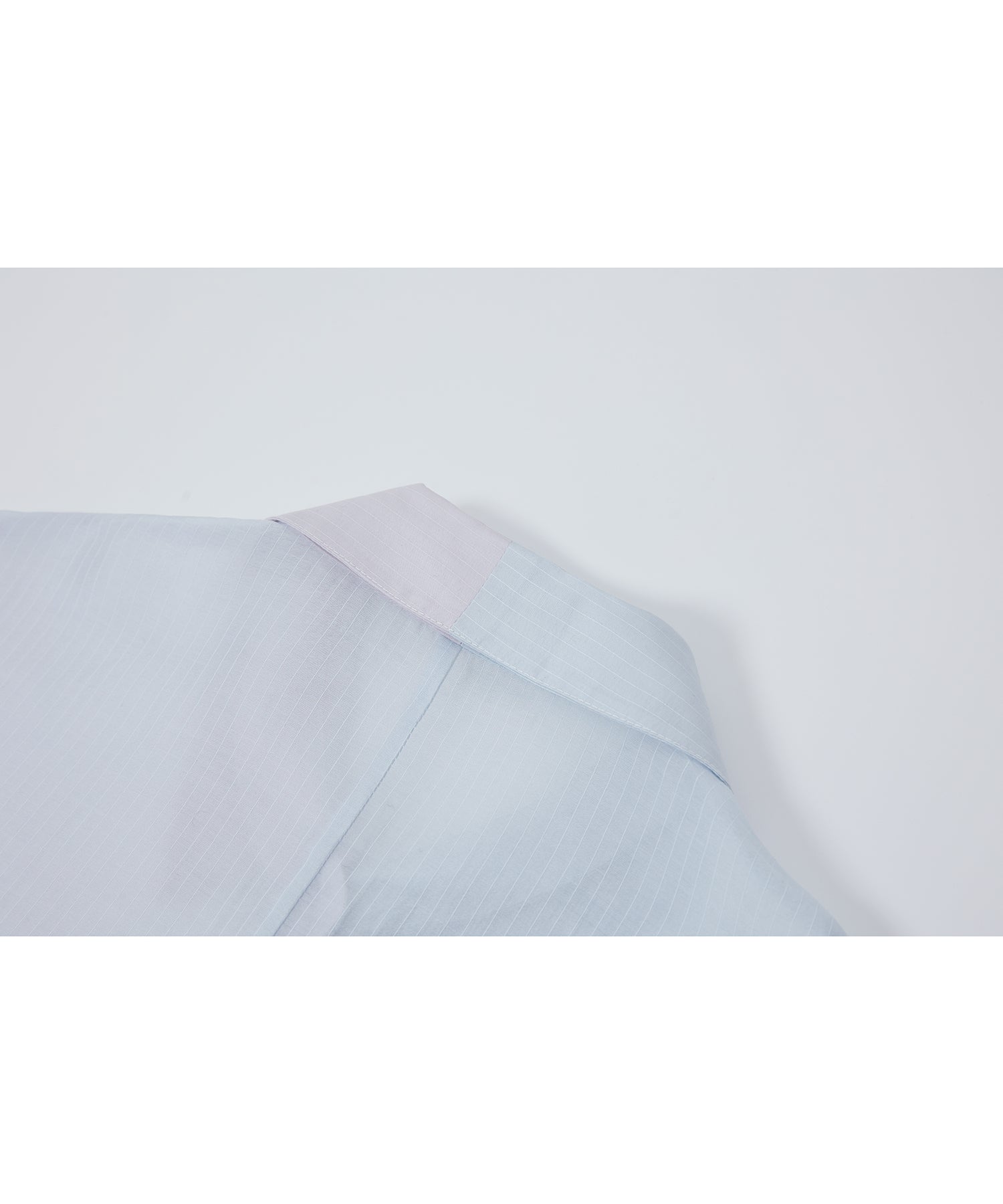 Bi-color Asymmetric Neck Sheer Shirt