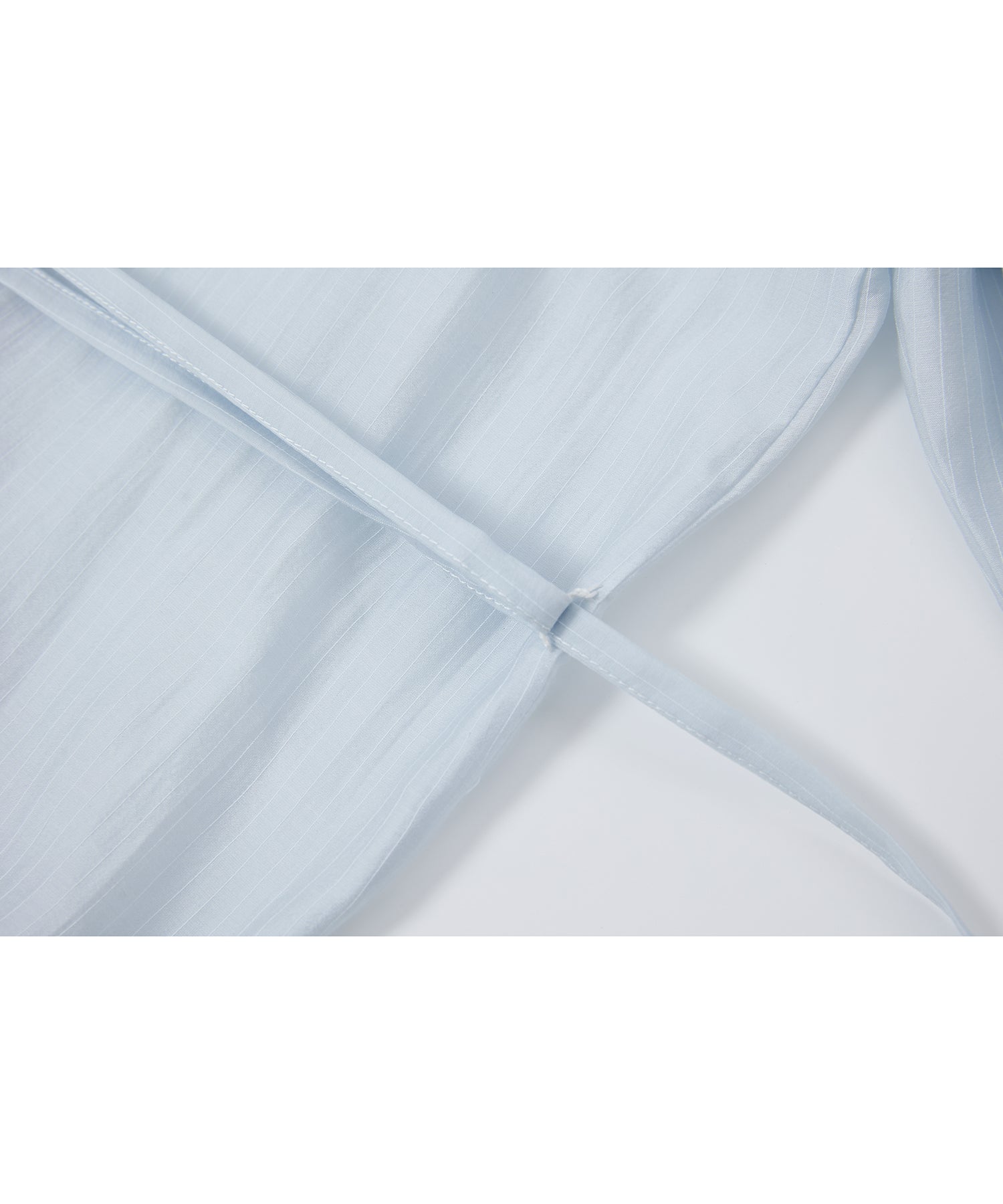 Bi-color Asymmetric Neck Sheer Shirt