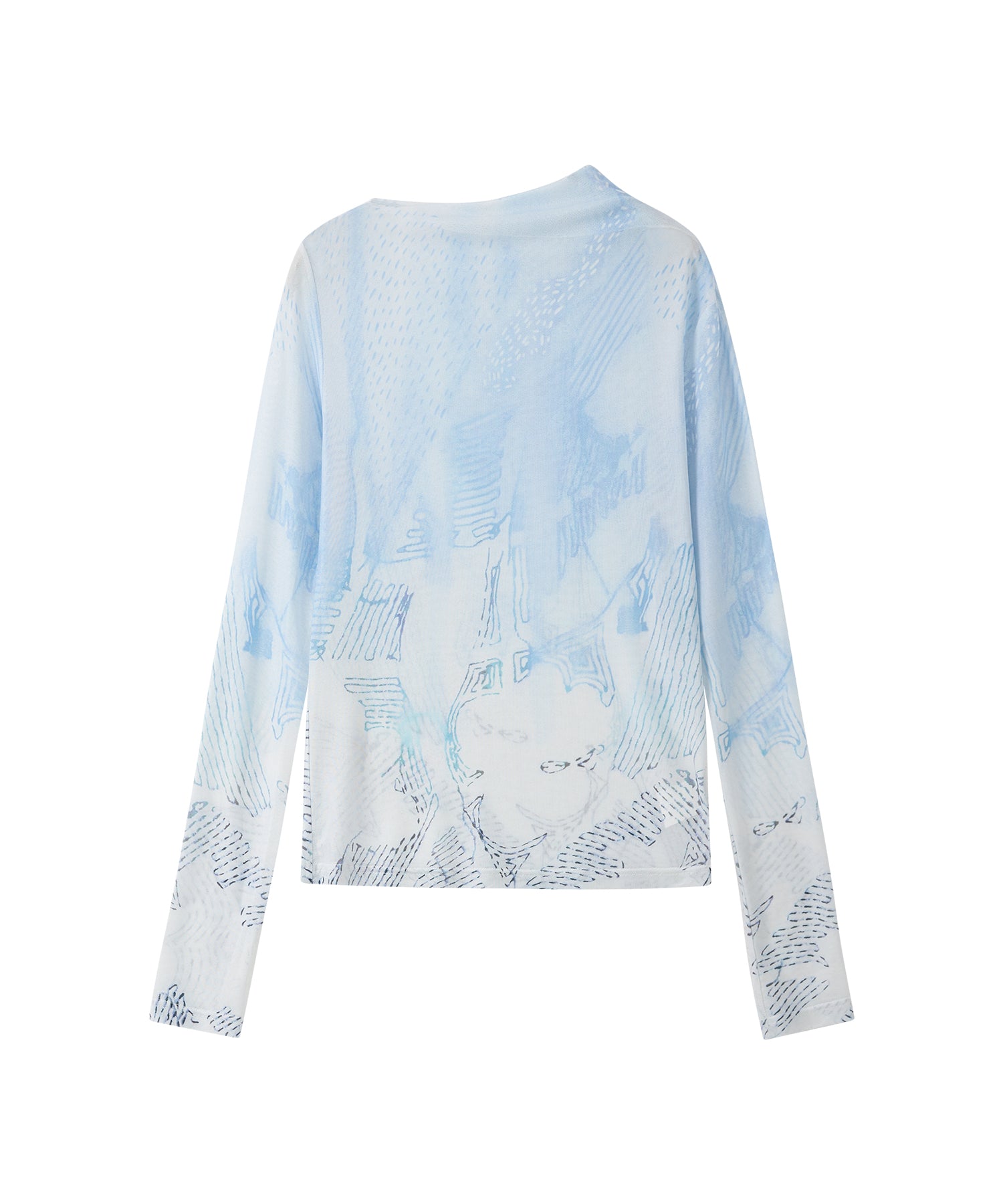 Art Print Sheer Top