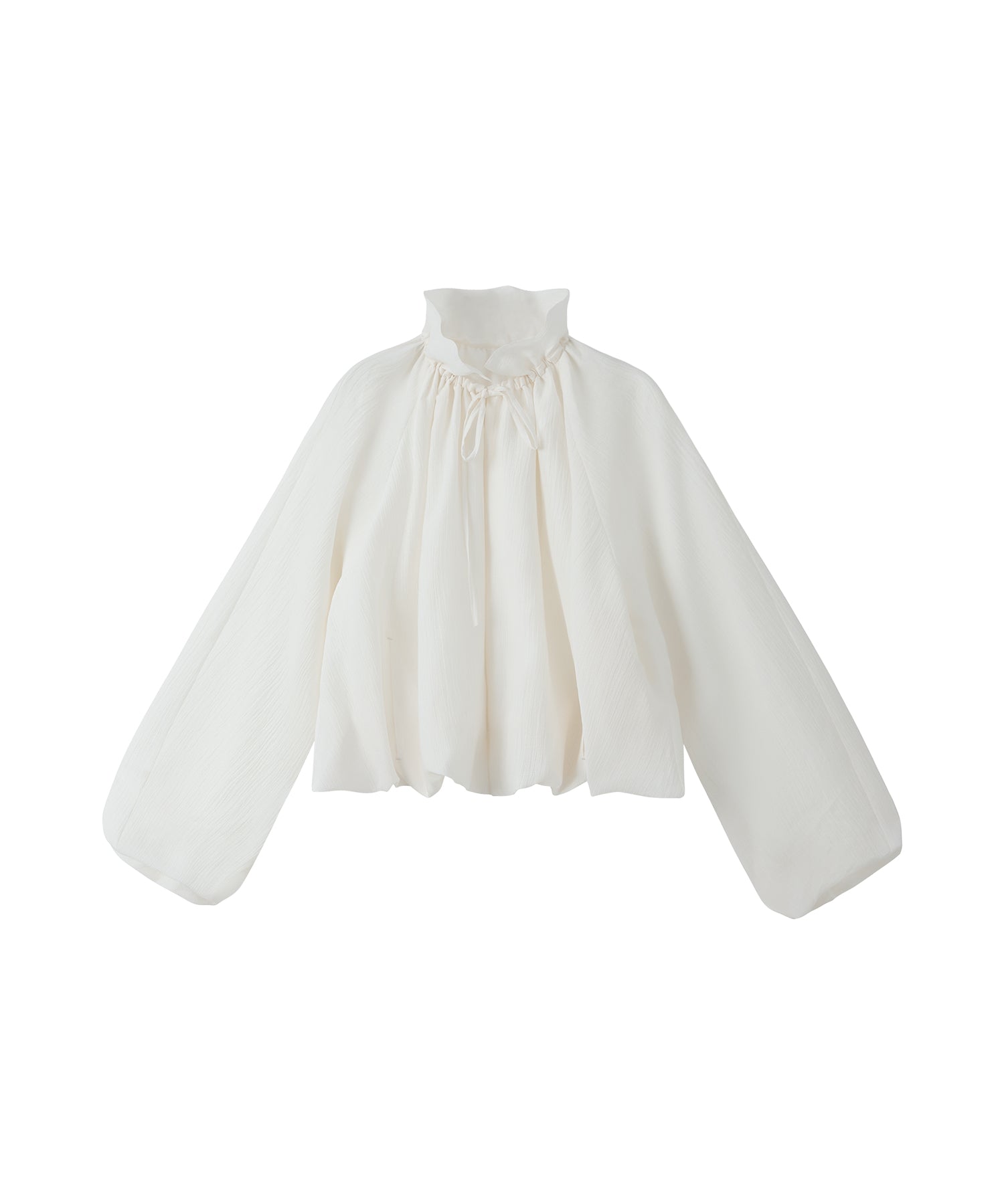 Sheer Gathered Neck Light Jacket
