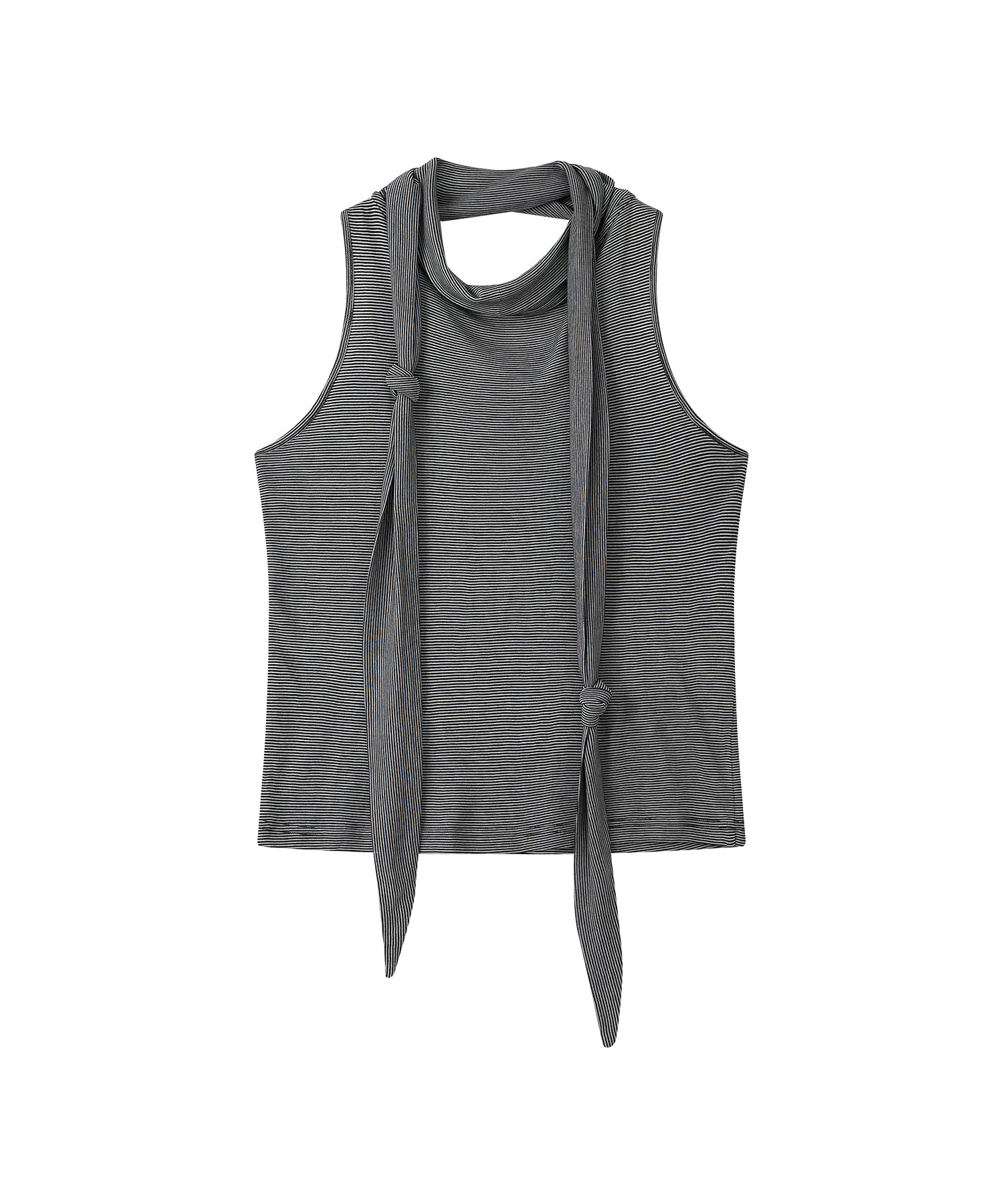 「7月上旬～中旬出荷」Tie Detail Striped Knit Top