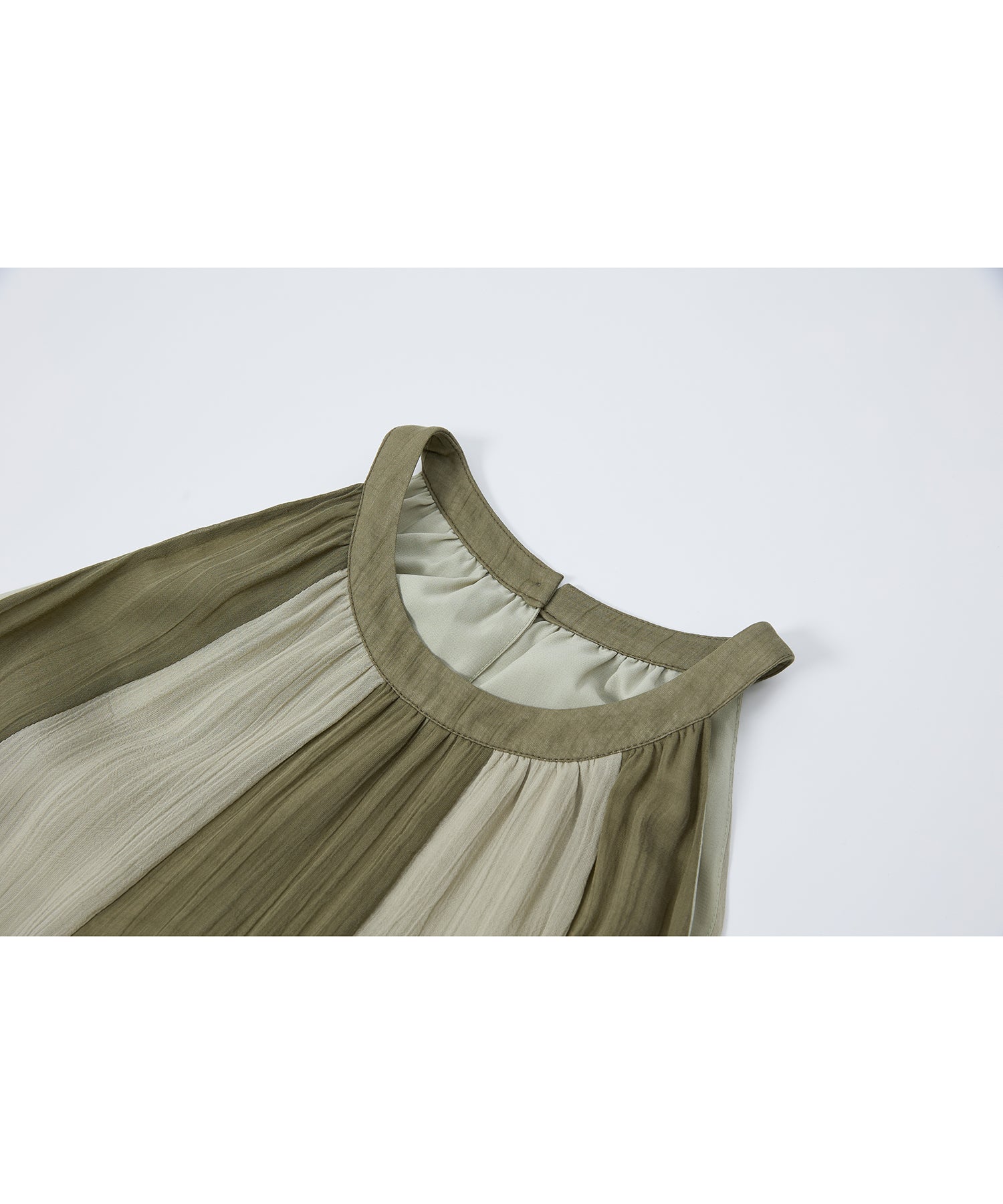 「6月上旬～中旬出荷」Color Block Layered Sleeveless Dress