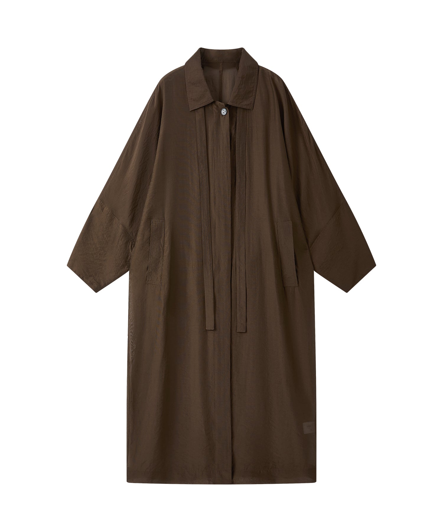 Silk Blend Sheer Long Coat