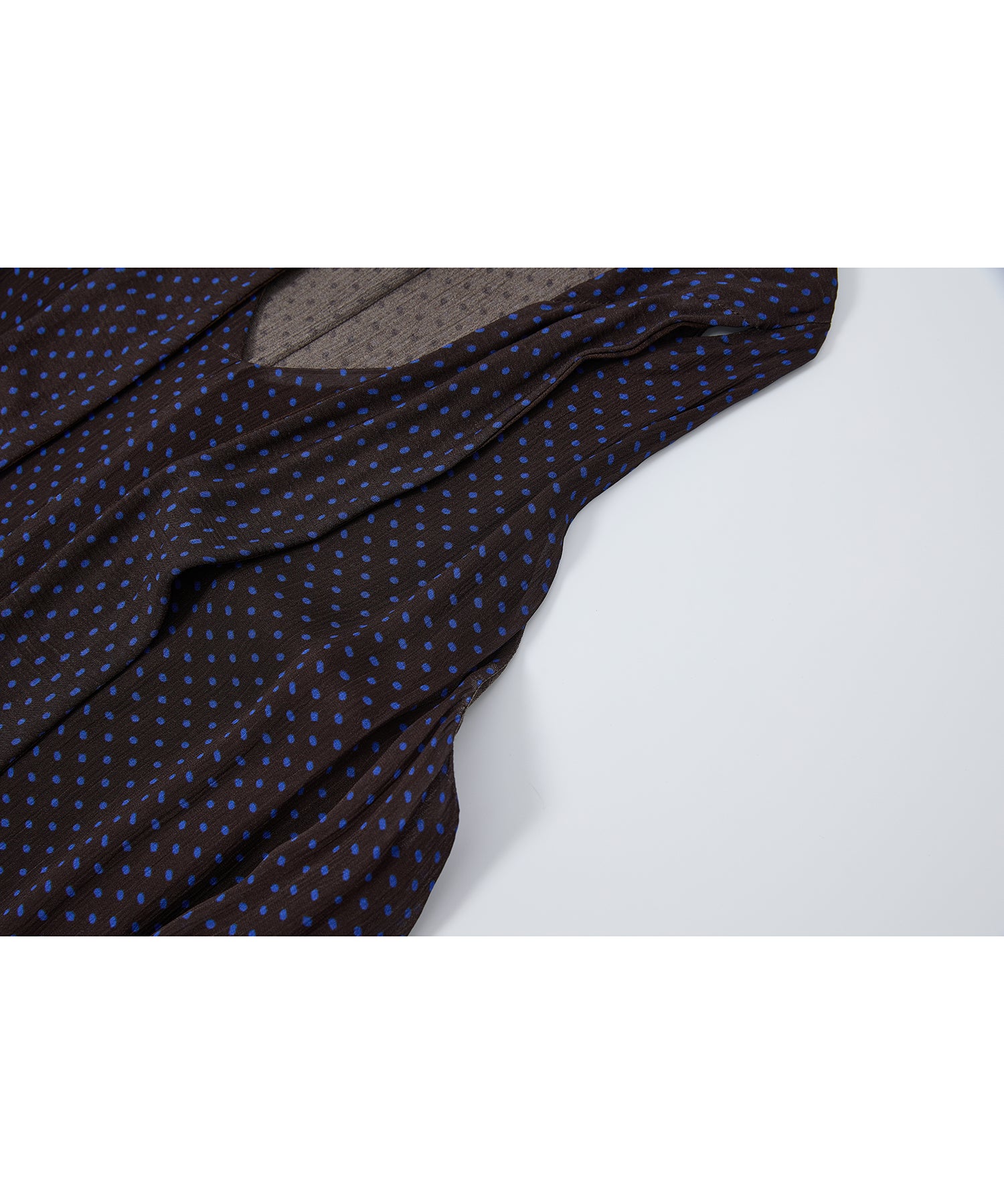 Dot Scarf Detail V-Neck Dress