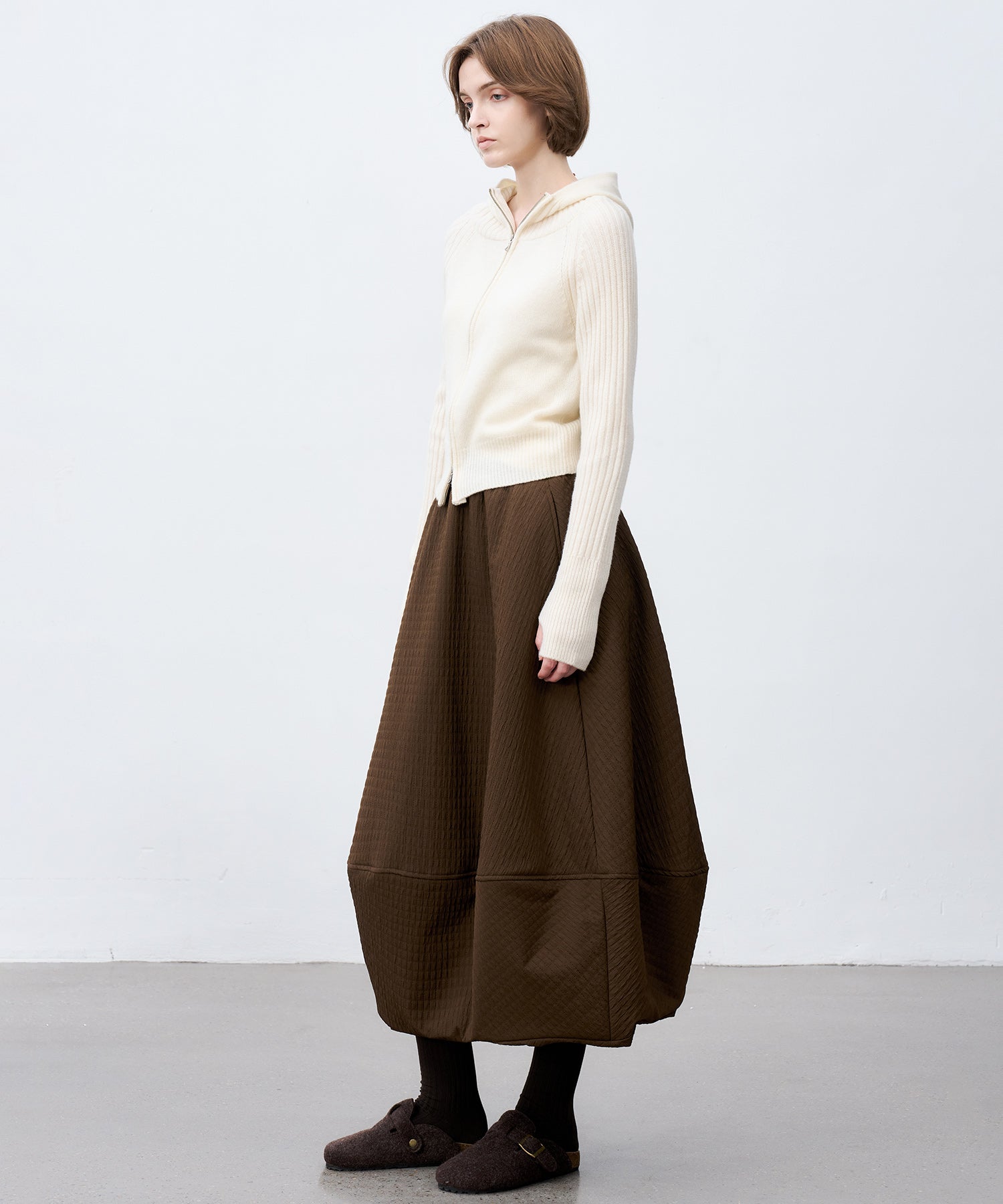 drape balloon skirt週末お値下げ Jacquard Quilted Balloon Skirt(ジャカードキルティングバルーンスカート)