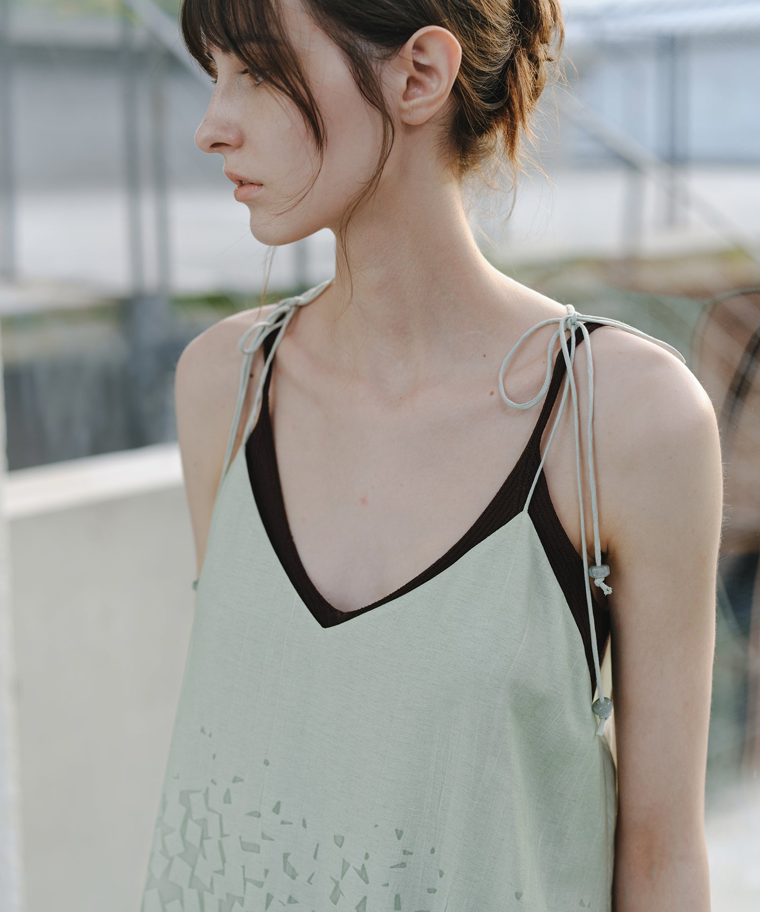 「7月中旬～下旬出荷」Gradient Square Sheer Camisole Top