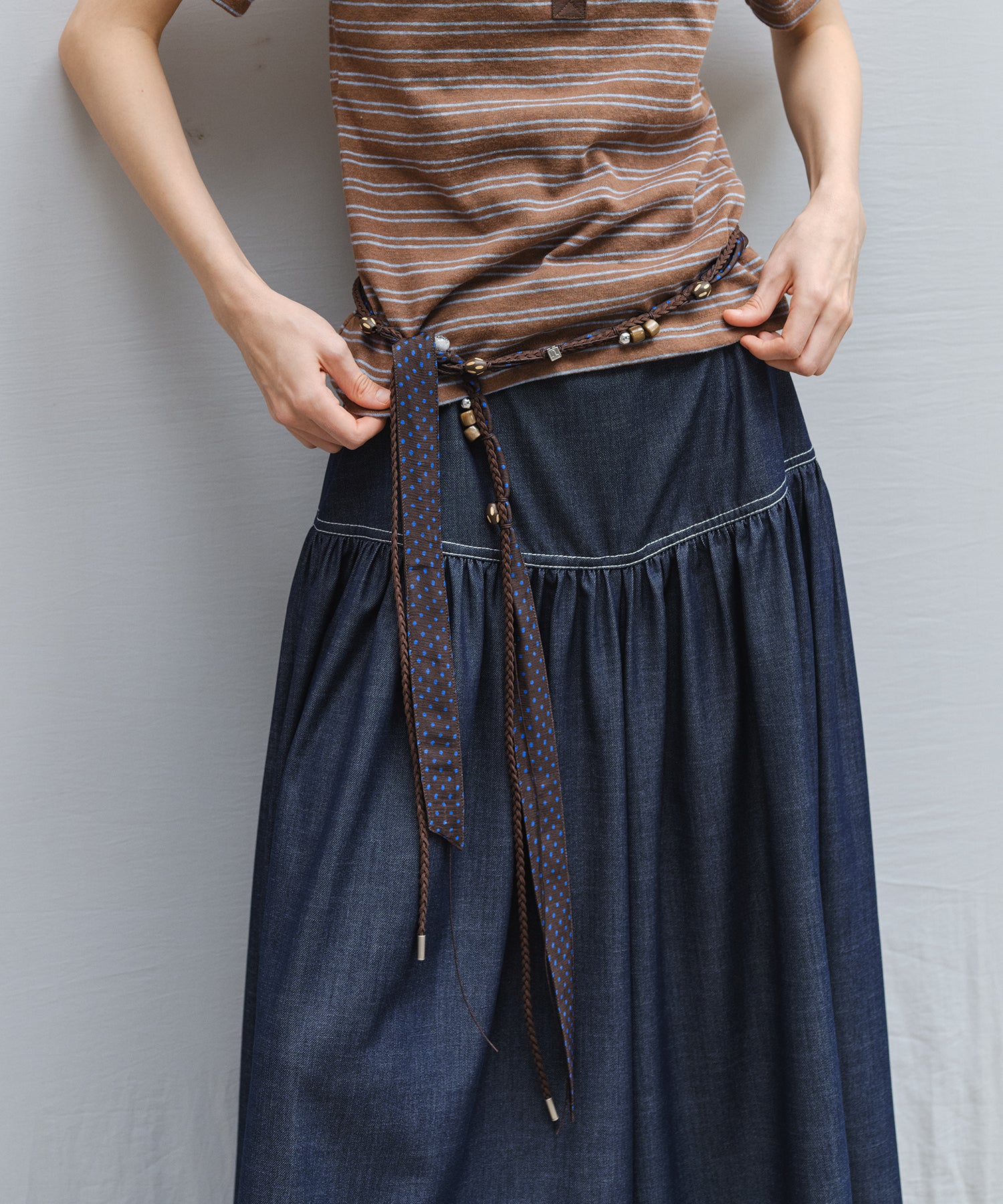 「6月上旬～中旬出荷」Handcrafted Beaded Cord Belt