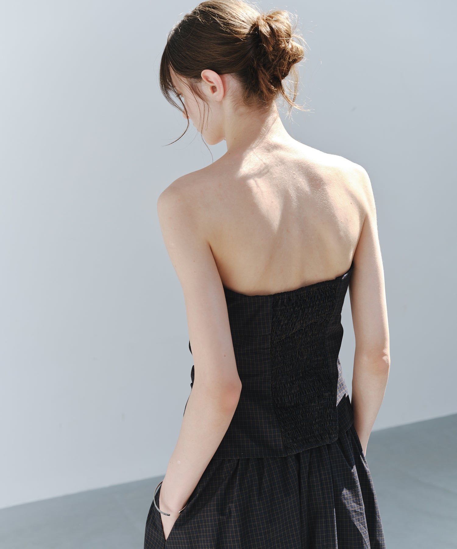 「7月上旬～中旬出荷」Shirred Bandeau Top