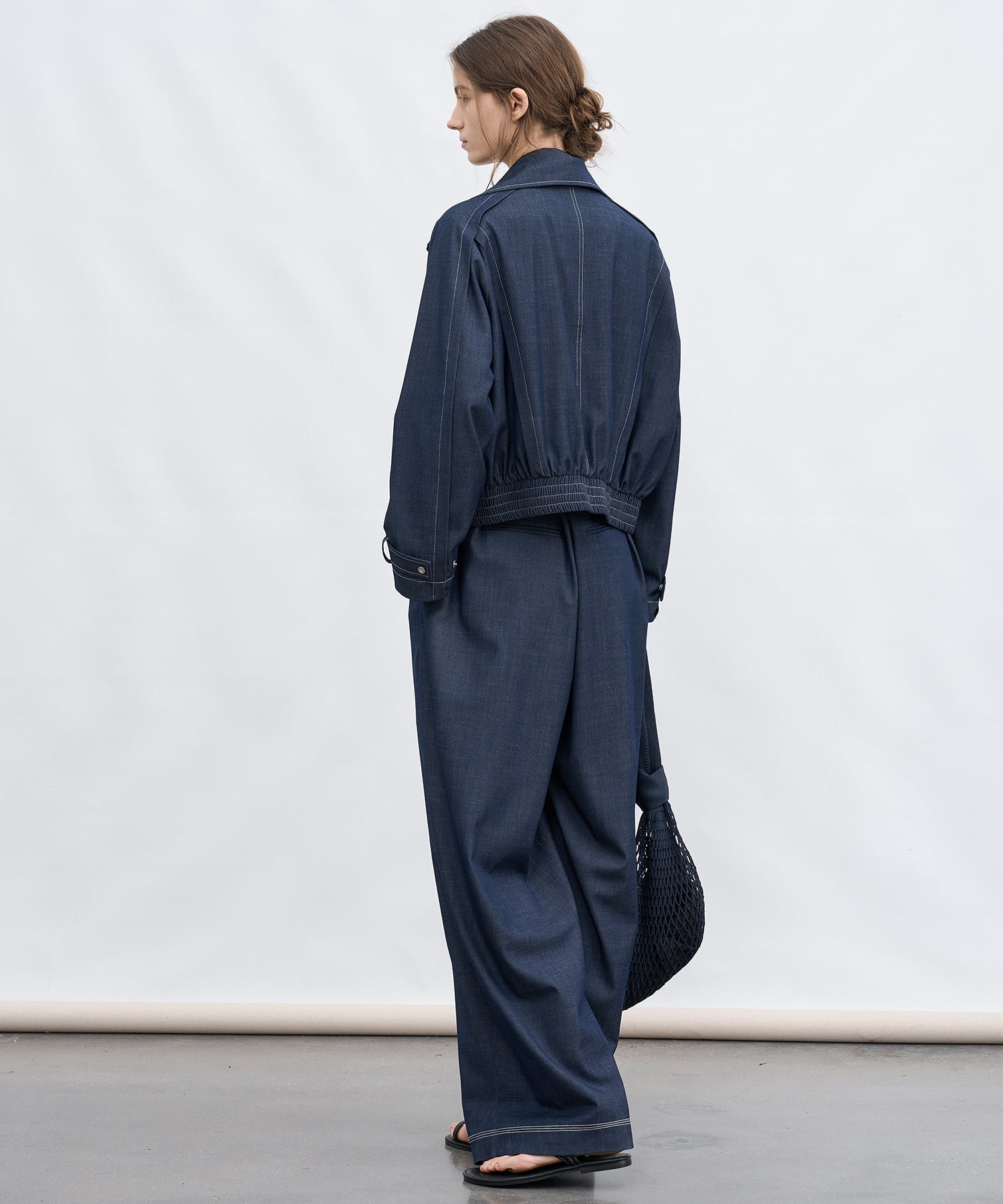 Lightweight Denim-Style Wide Leg Jumpsuit