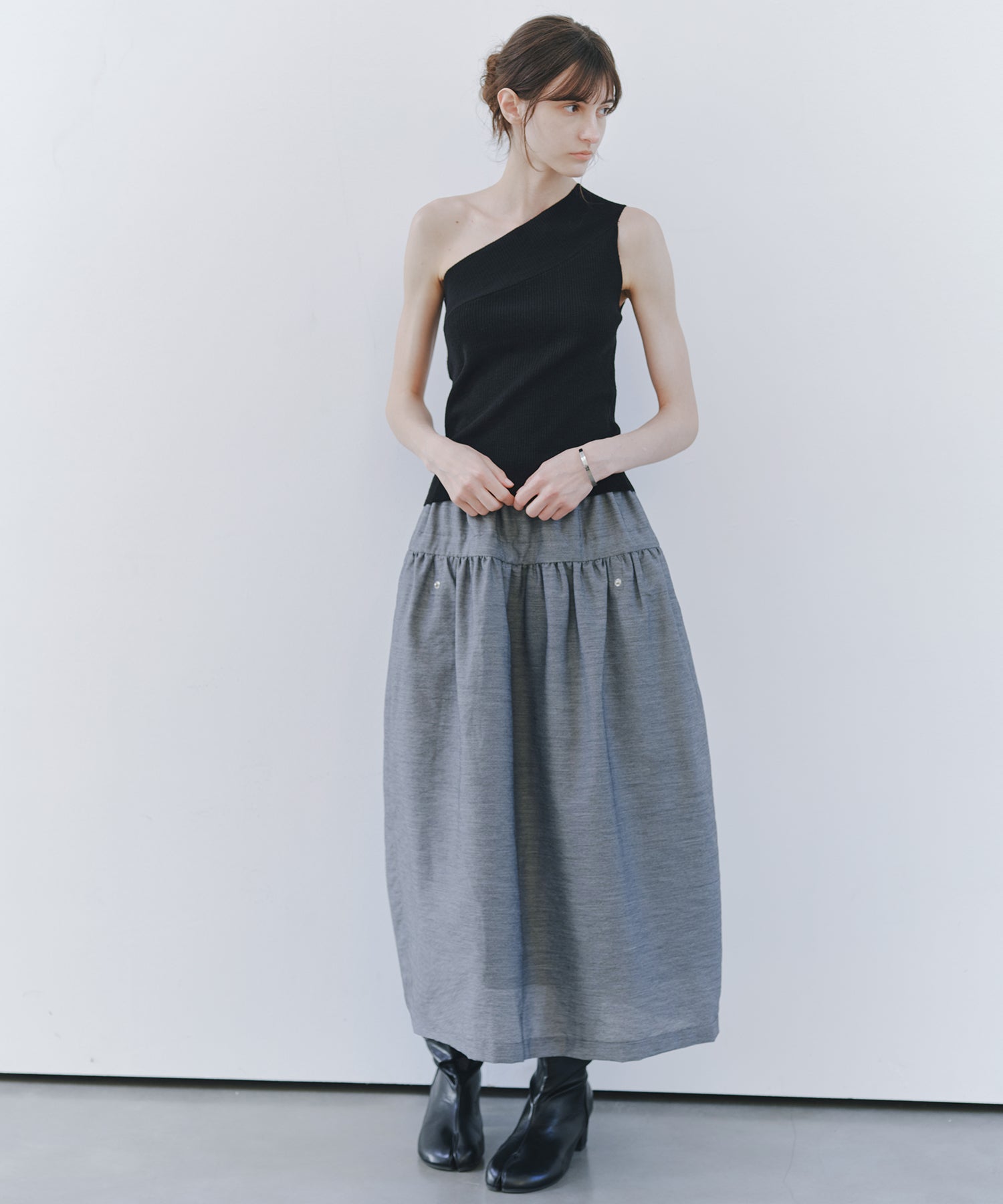 「7月上旬～中旬出荷」Linen-Like Balloon Skirt