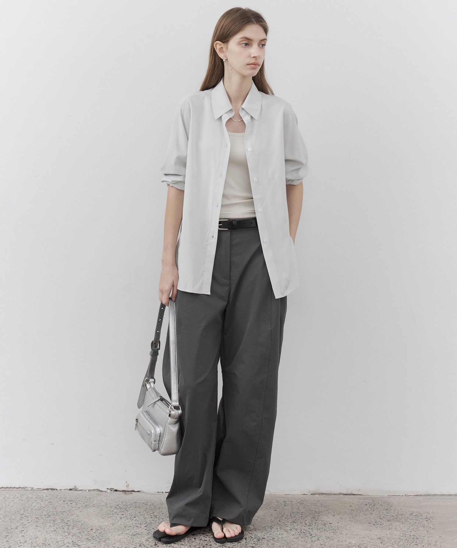 2-Way Asymmetric Button Long Sleeve Shirt