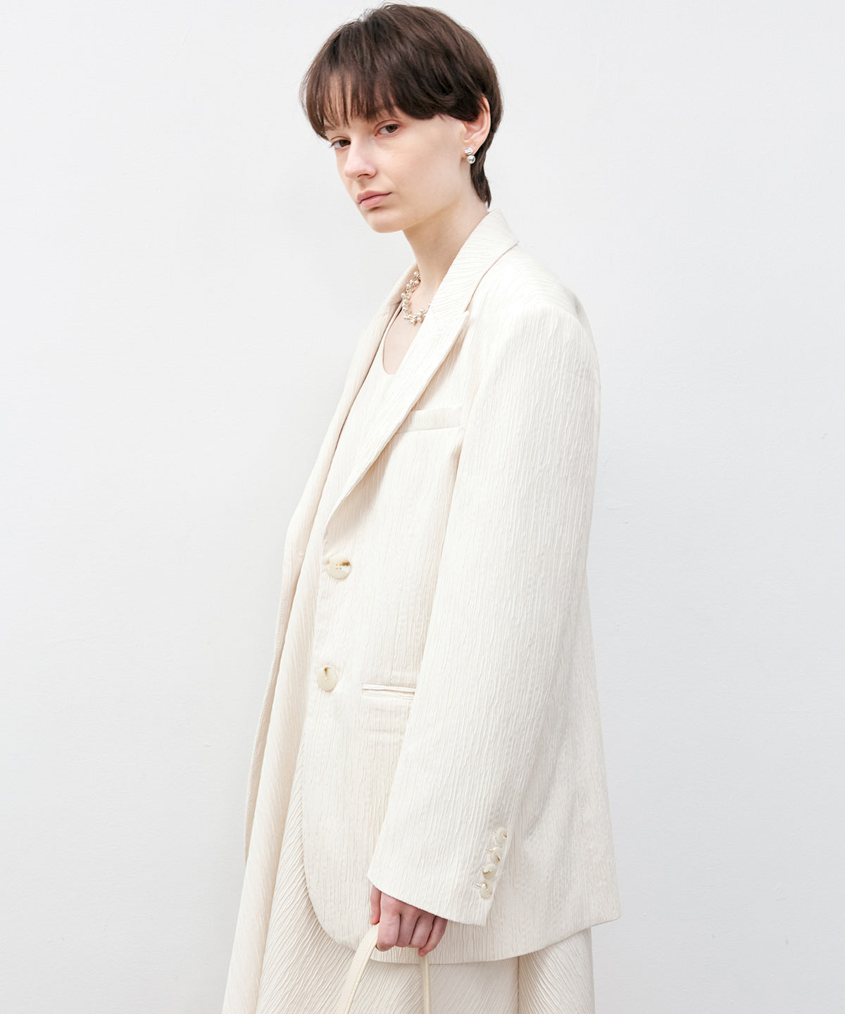Textured Oversized Tailored Jacket