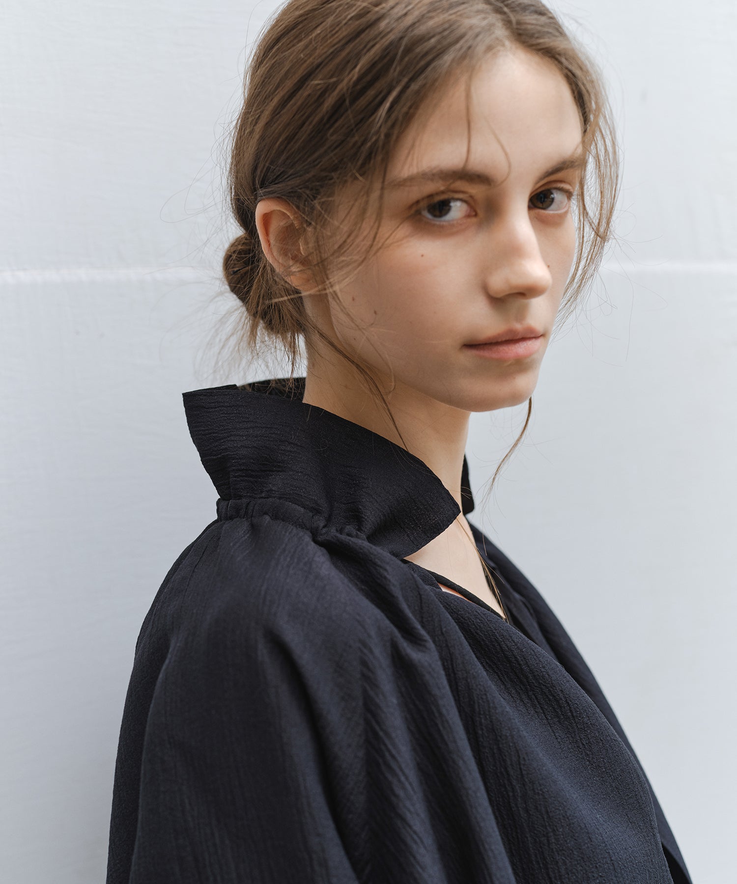 Sheer Gathered Neck Light Jacket