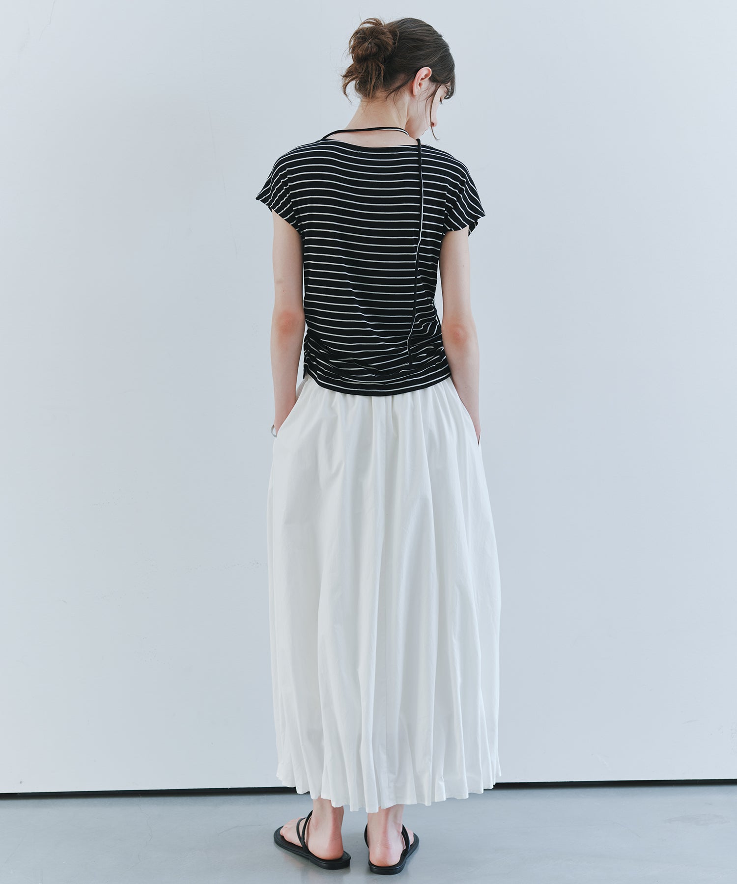 「7月上旬～中旬出荷」Tucked Balloon Hem Maxi Skirt