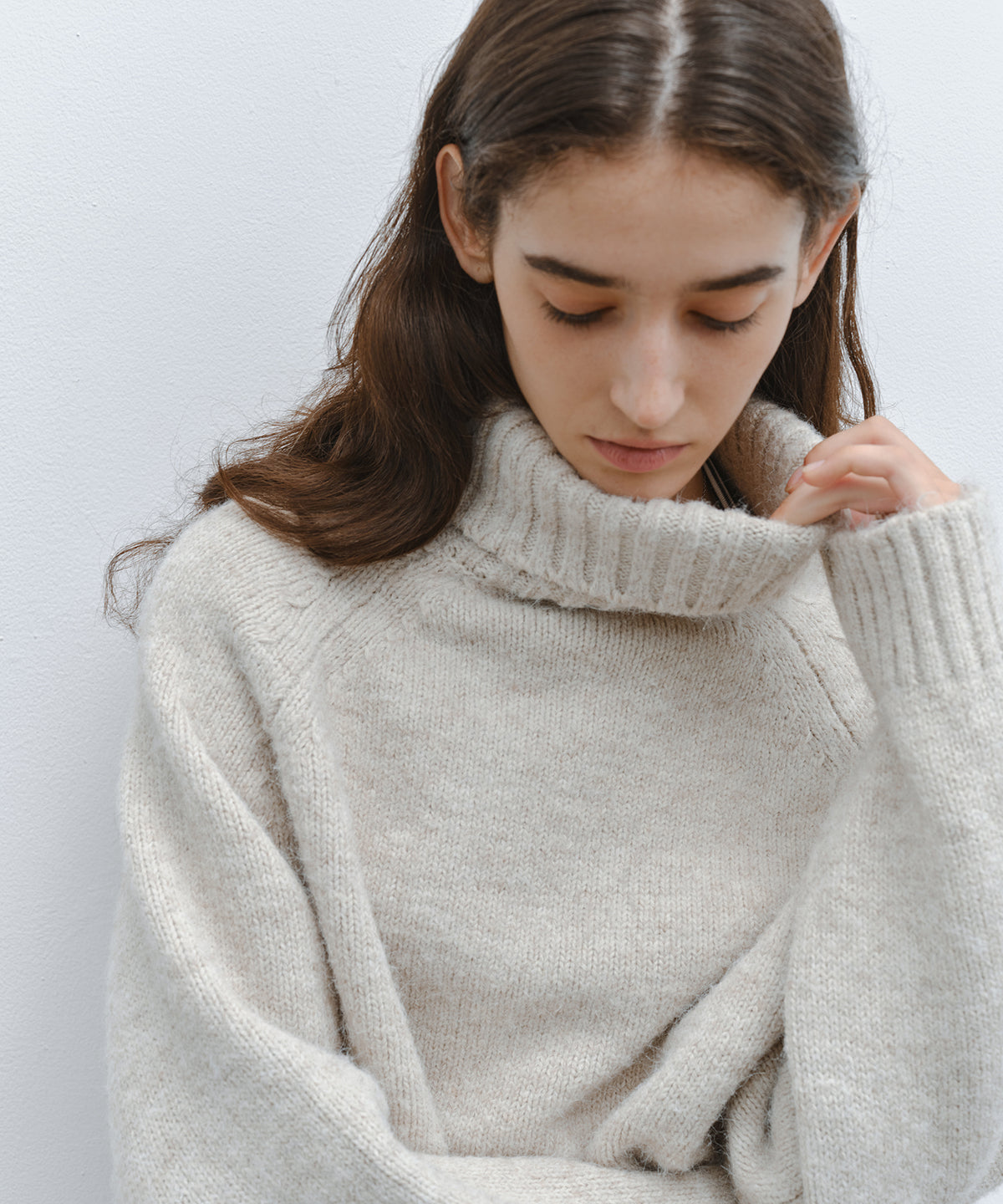 「11月下旬出荷予定」Turtleneck Raglan Knit Sweater