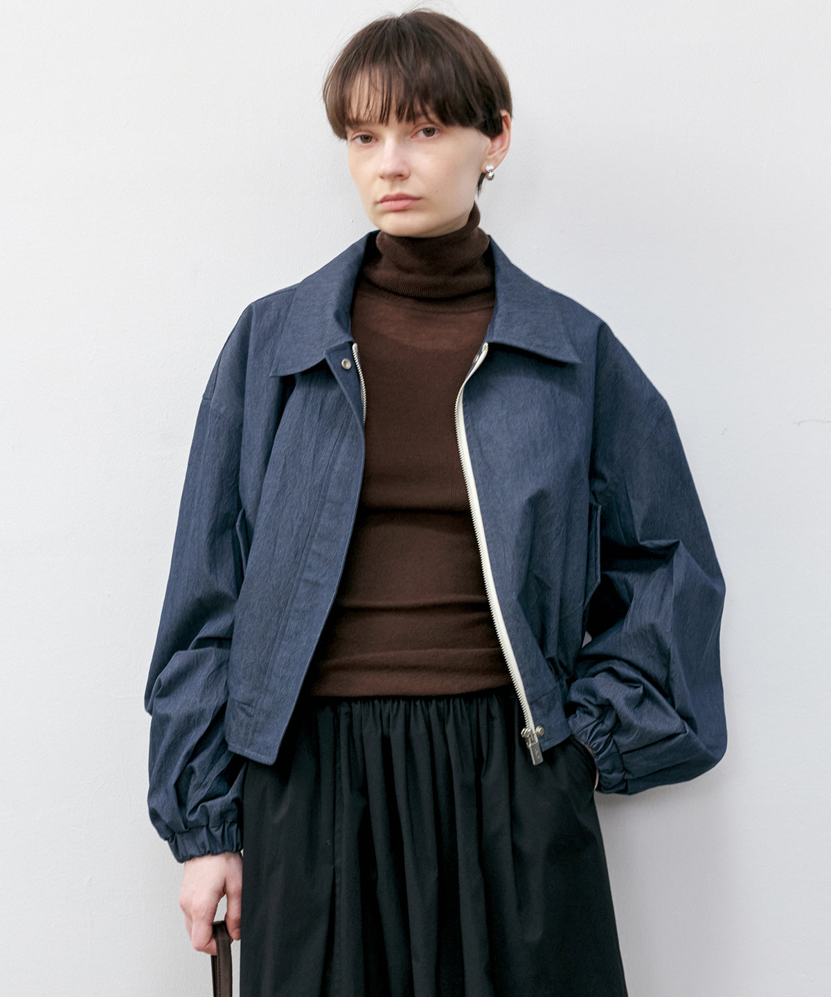 Balloon Sleeve Cropped Blouson