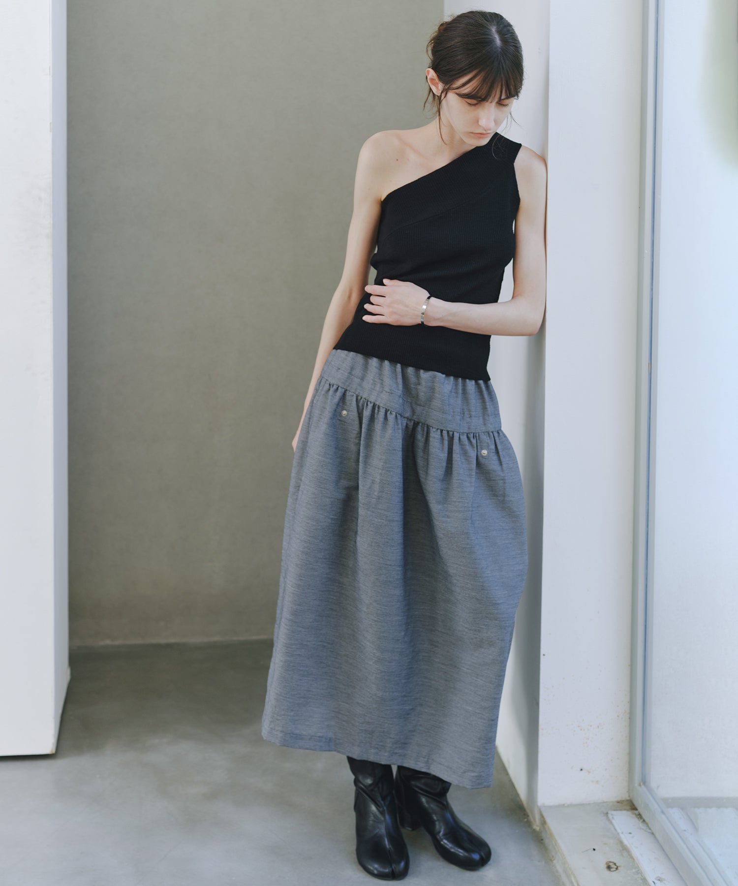 「7月上旬～中旬出荷」Linen-Like Balloon Skirt