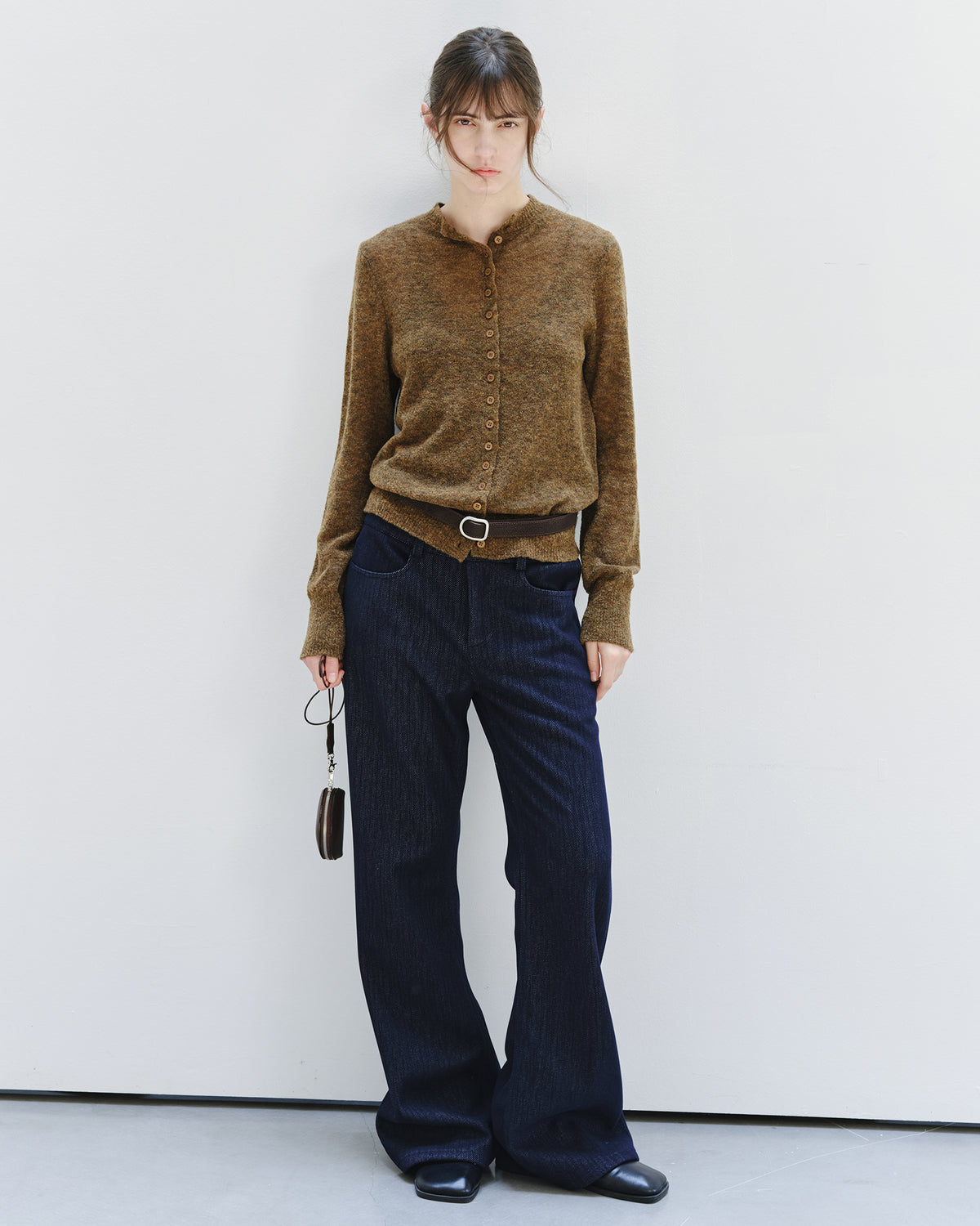 「10月下旬出荷予定」Melange Wool-Blend Multi Button Knit Cardigan