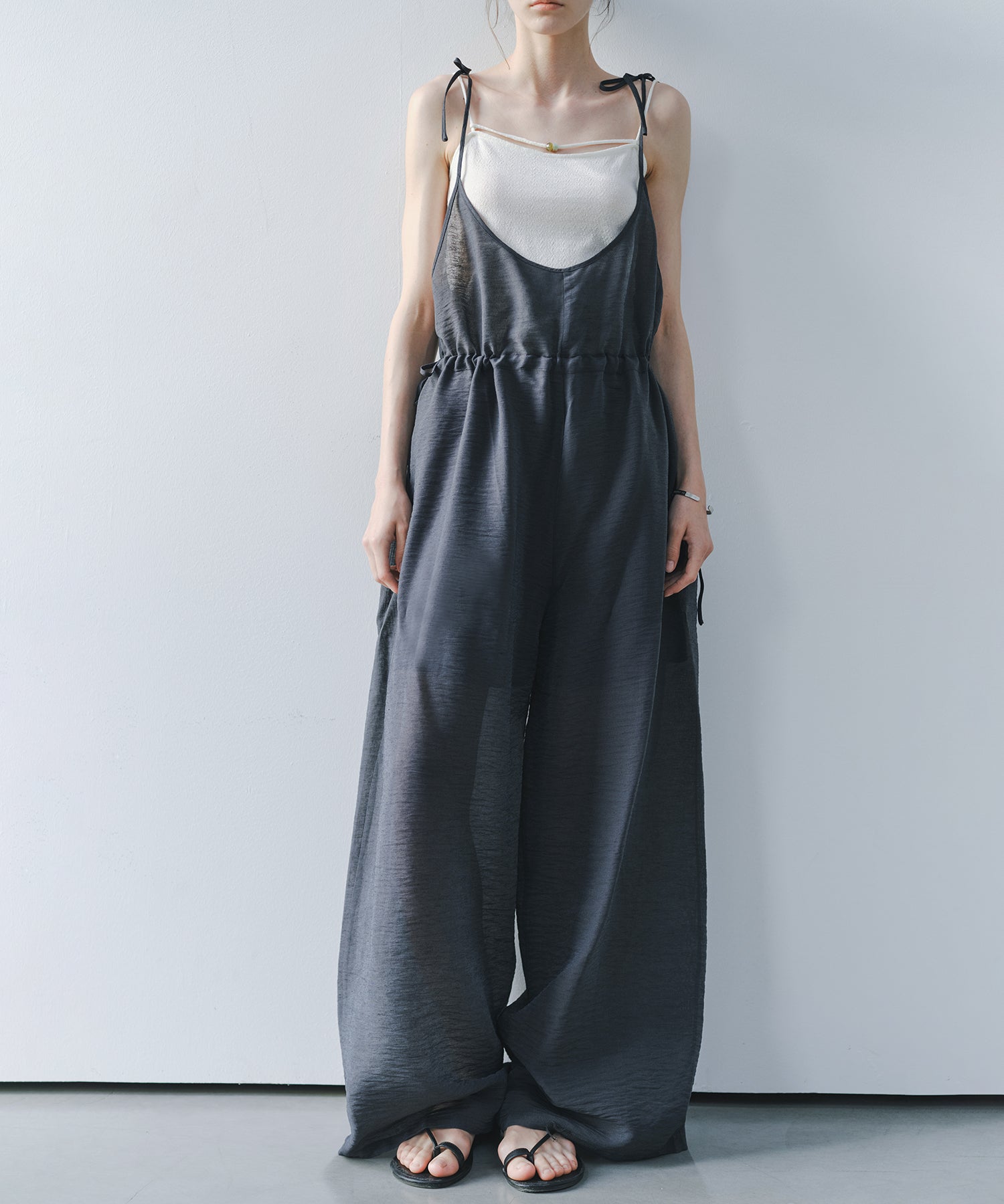 「7月中旬～下旬出荷」Multi-Way Linen Blend Wide Jumpsuit