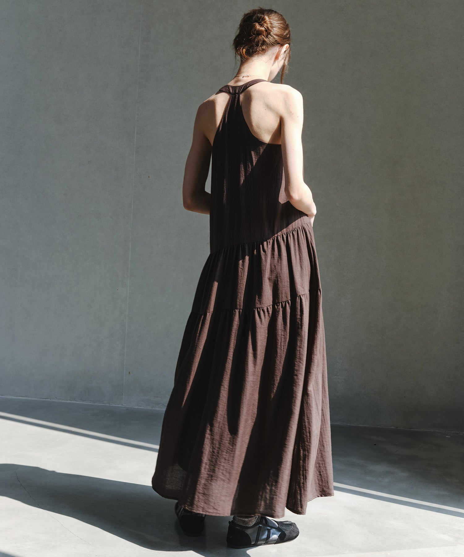「7月上旬～中旬出荷」Halter Neck Tiered Maxi Dress