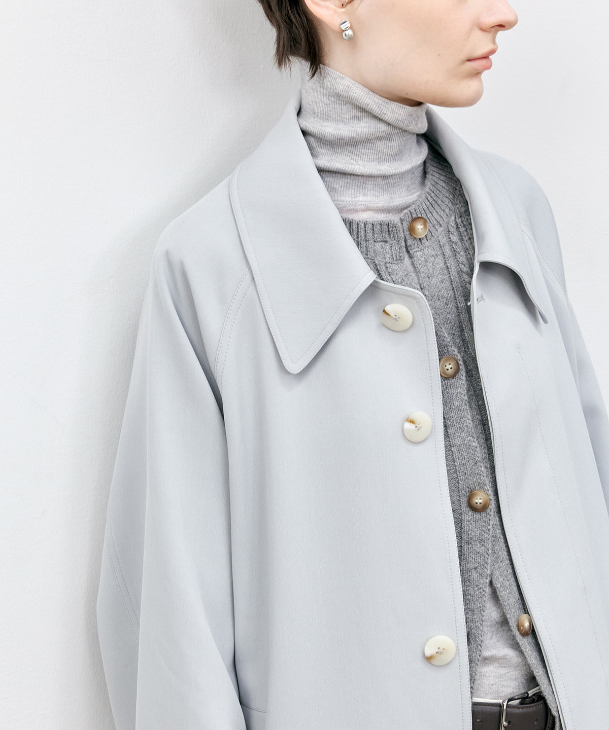 Big Collar Belted Trench Coat