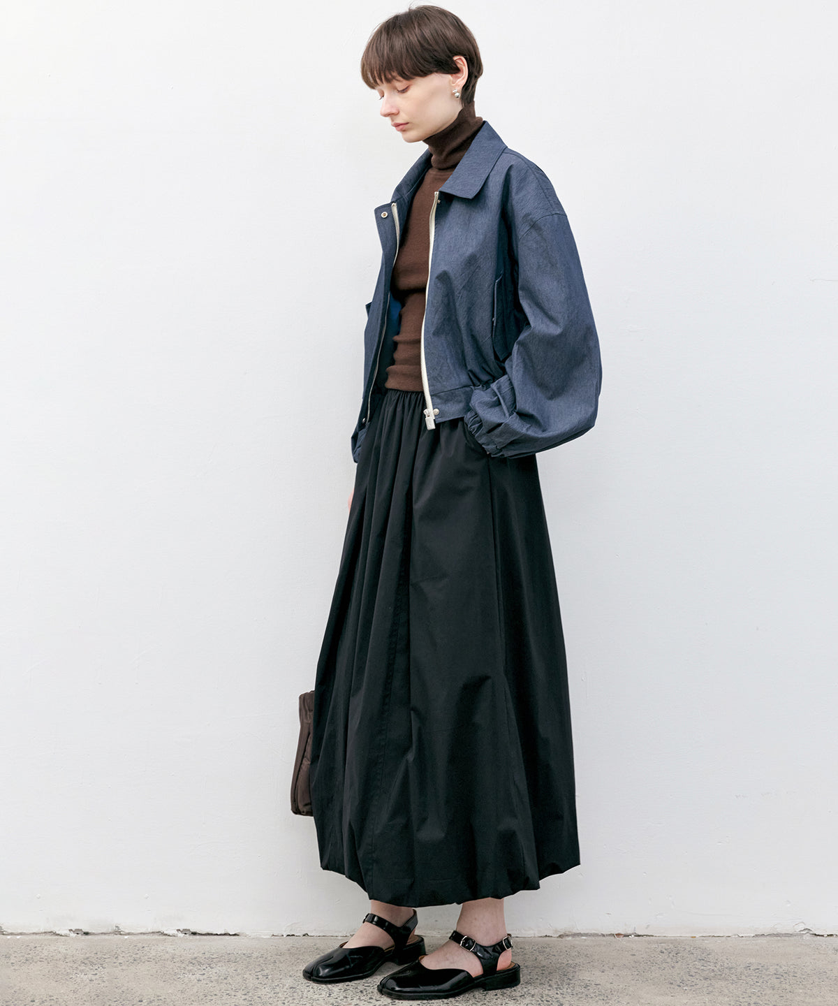 Balloon Sleeve Cropped Blouson