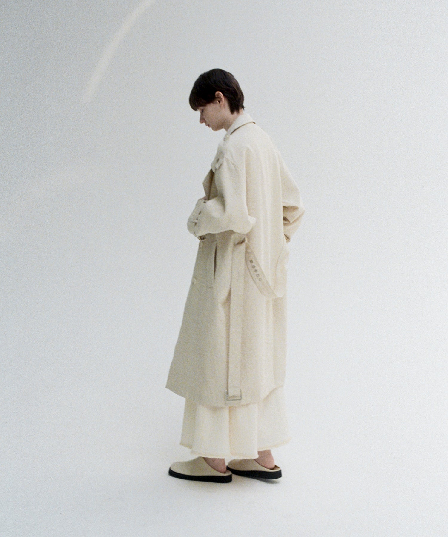 Double-Breasted Epaulette Trench Coat