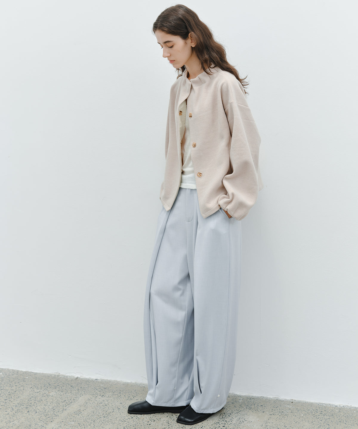 「10月下旬出荷予定」Wool-Like Balloon Flare Skirt