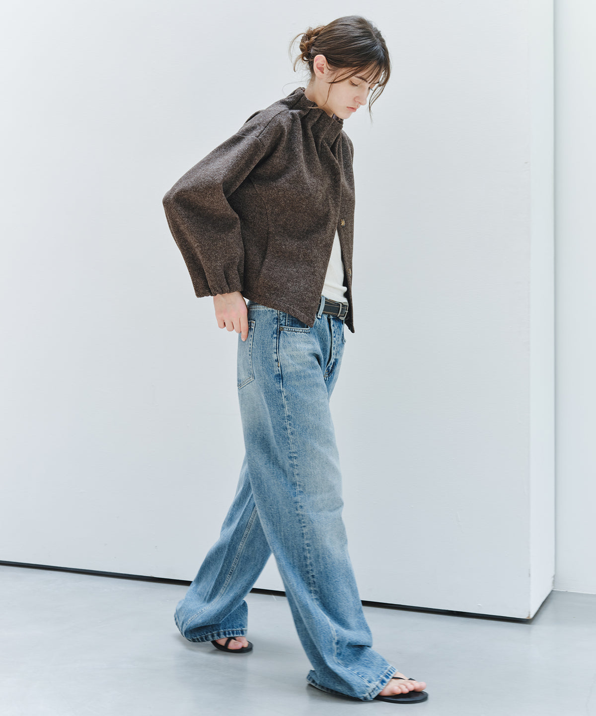 「9月下旬出荷予定」Washed Wide Straight Denim Pants