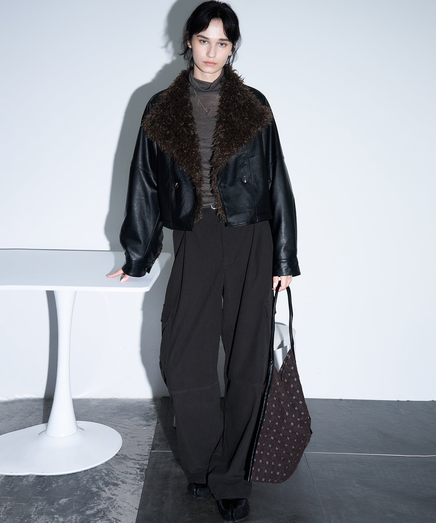 Cut-Out Layered Tote Bag