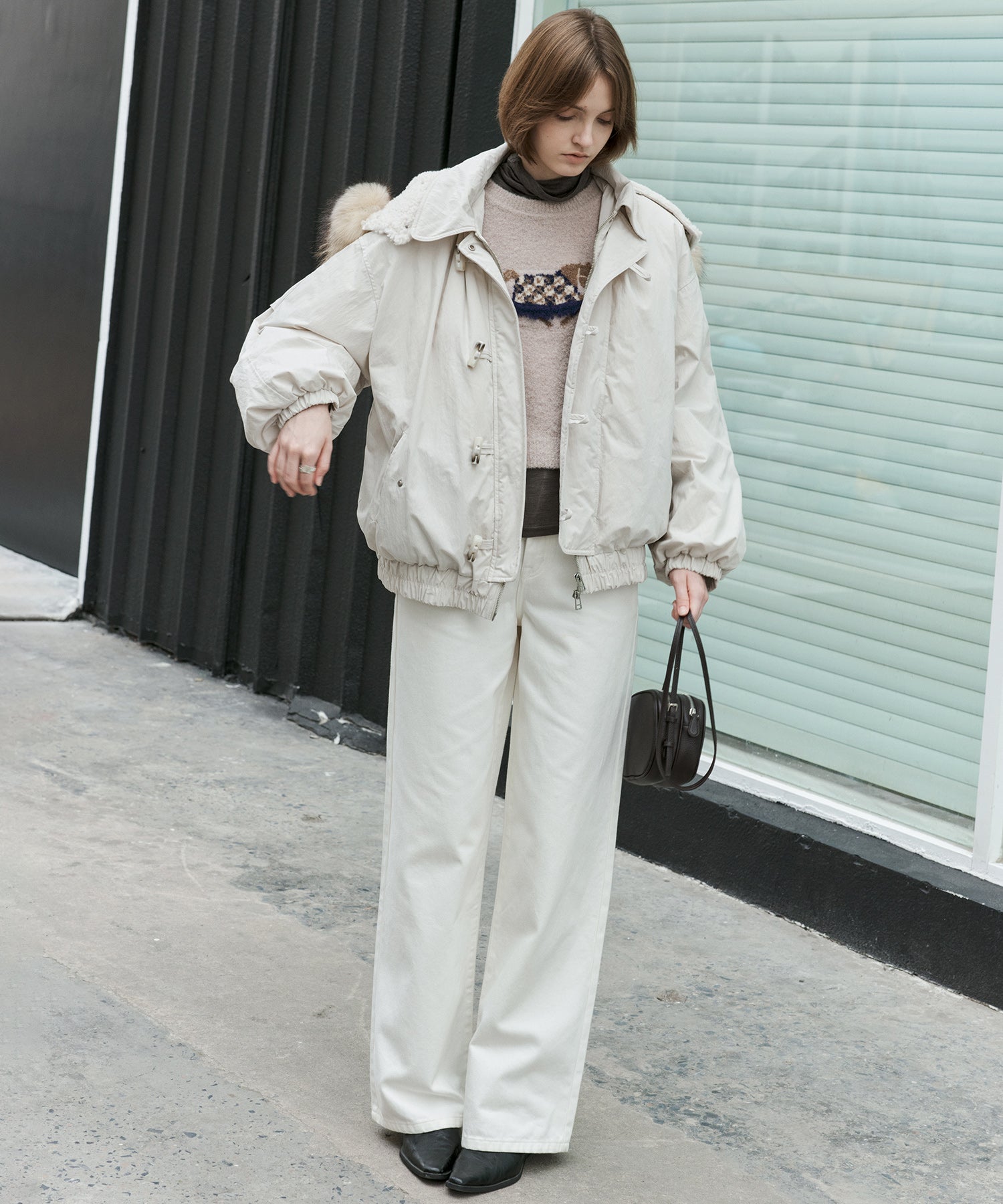 Pony Jacquard Crewneck Knit Sweater