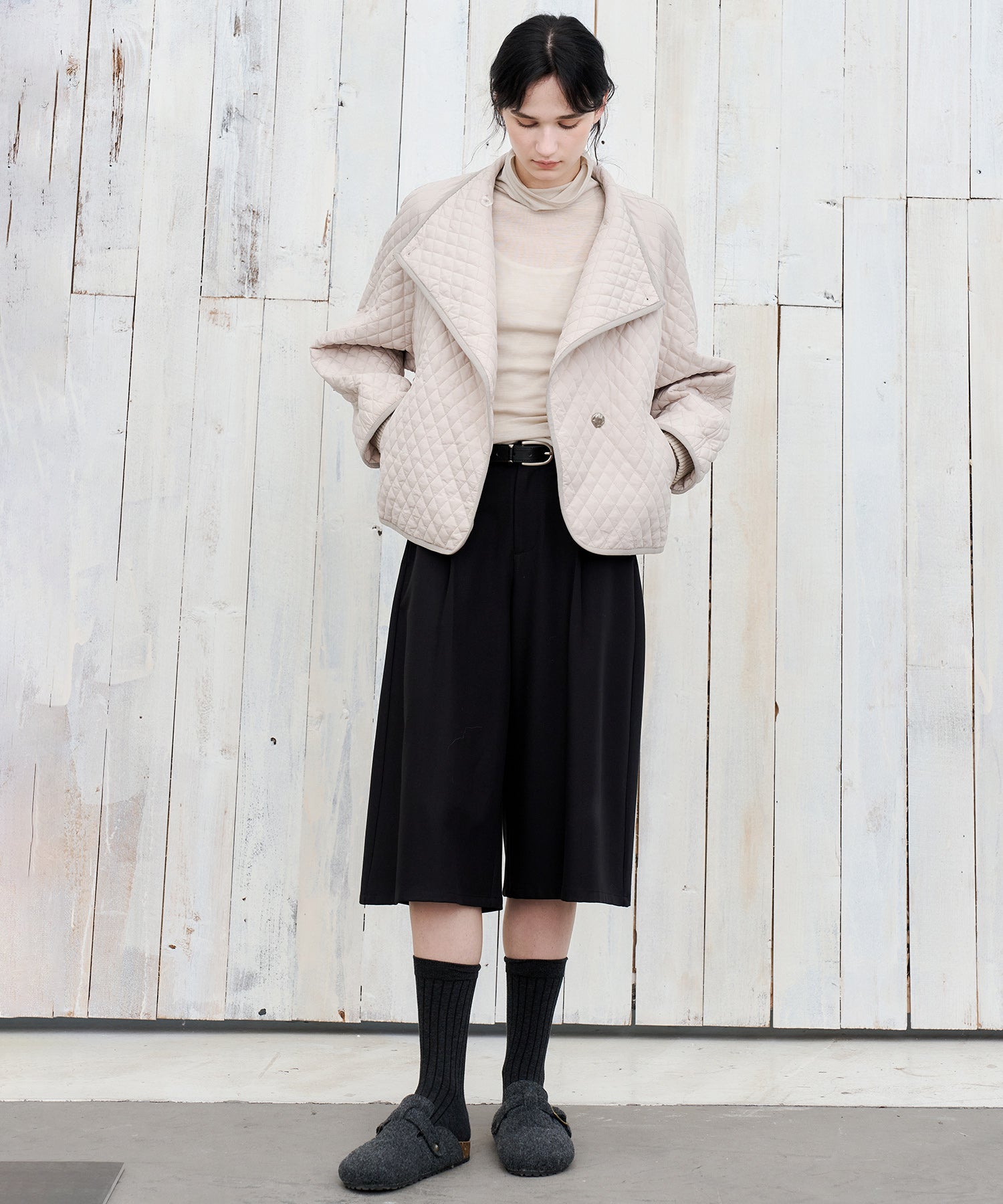 Asym Collar Quilted Padded Jacket