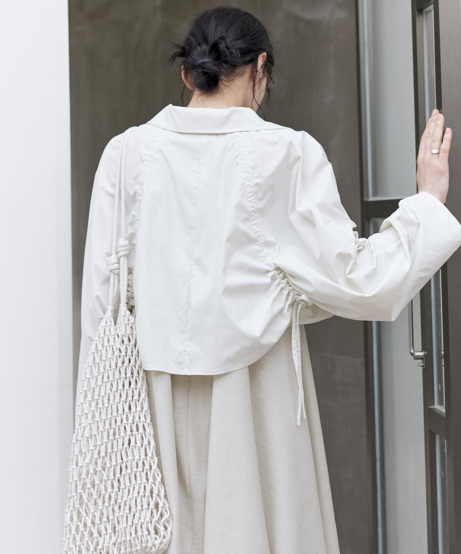 UV-blocking Back Drawstring Gather Cropped Light Jacket