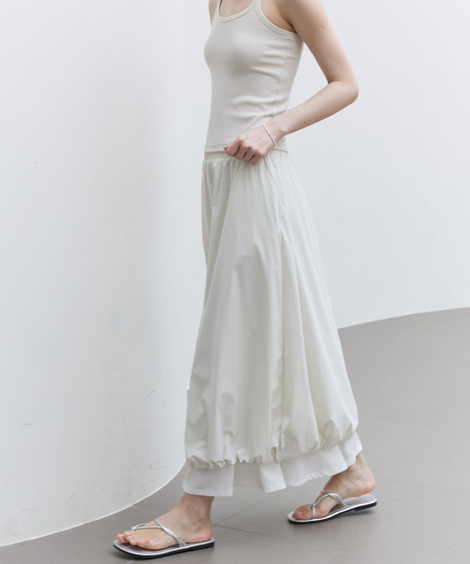 UV 보호 A-Line Drawstring Long Skirt