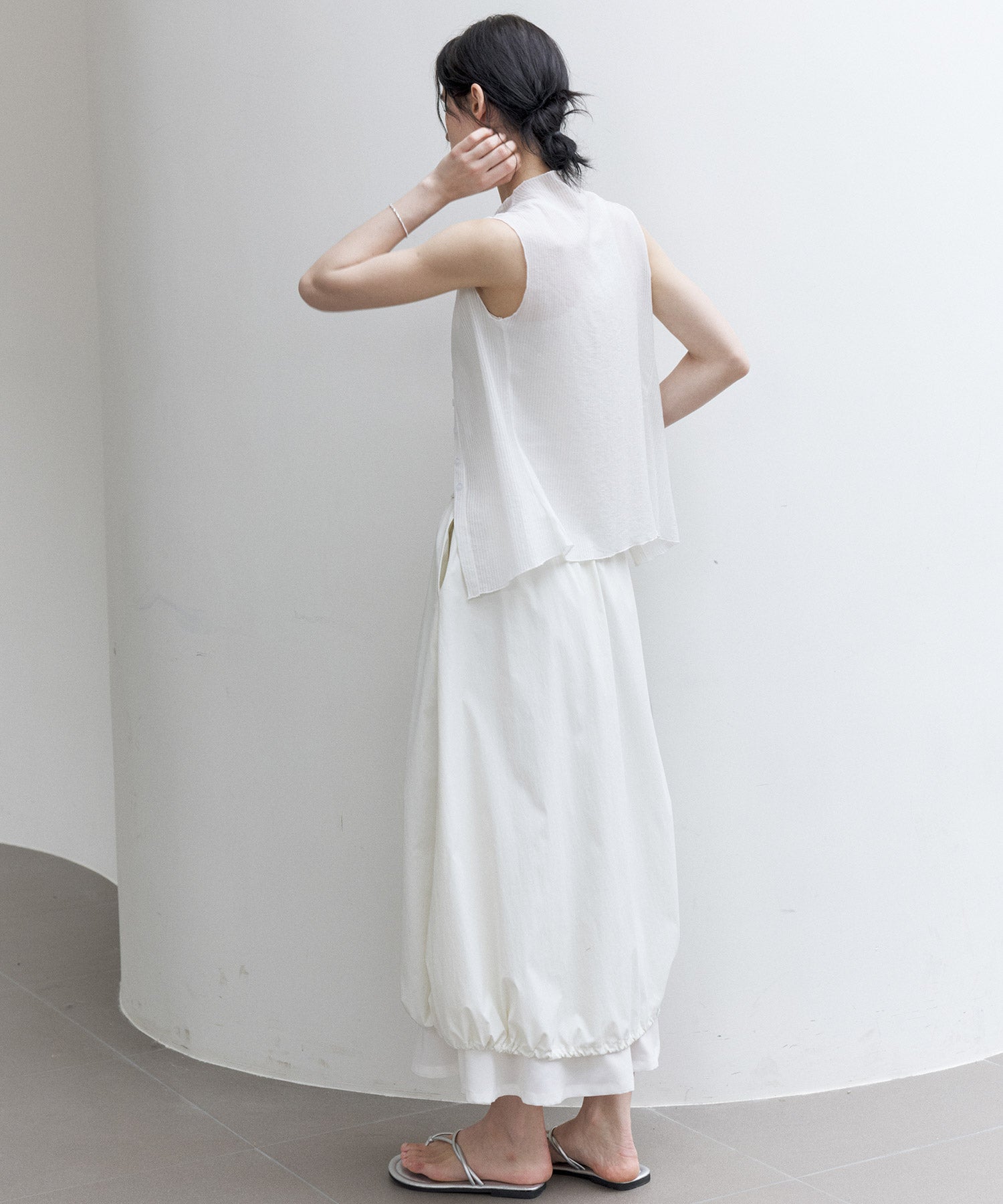 UV 보호 A-Line Drawstring Long Skirt