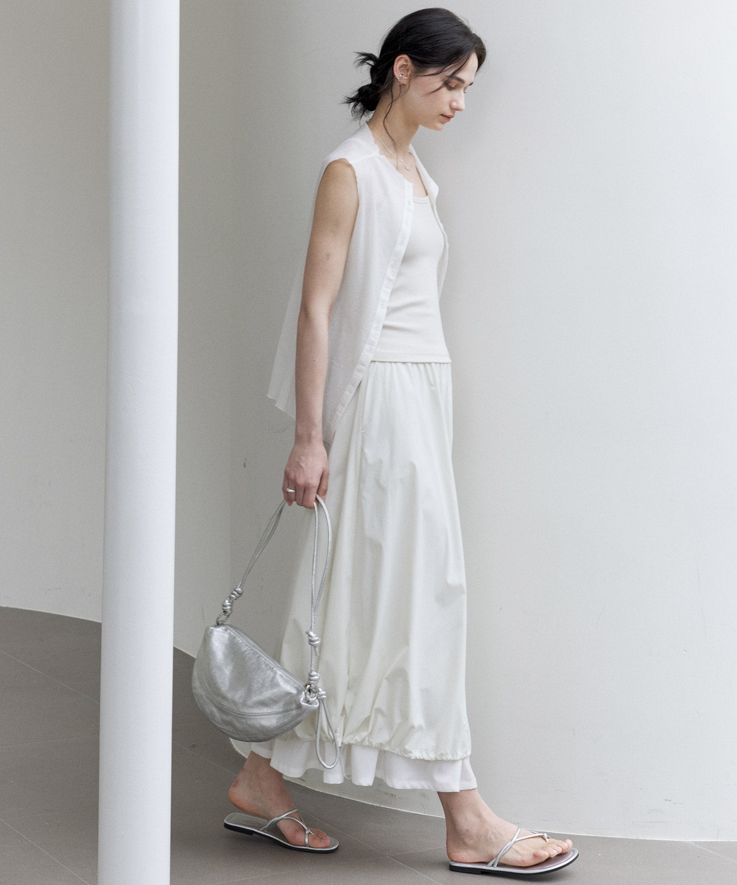 UV 보호 A-Line Drawstring Long Skirt