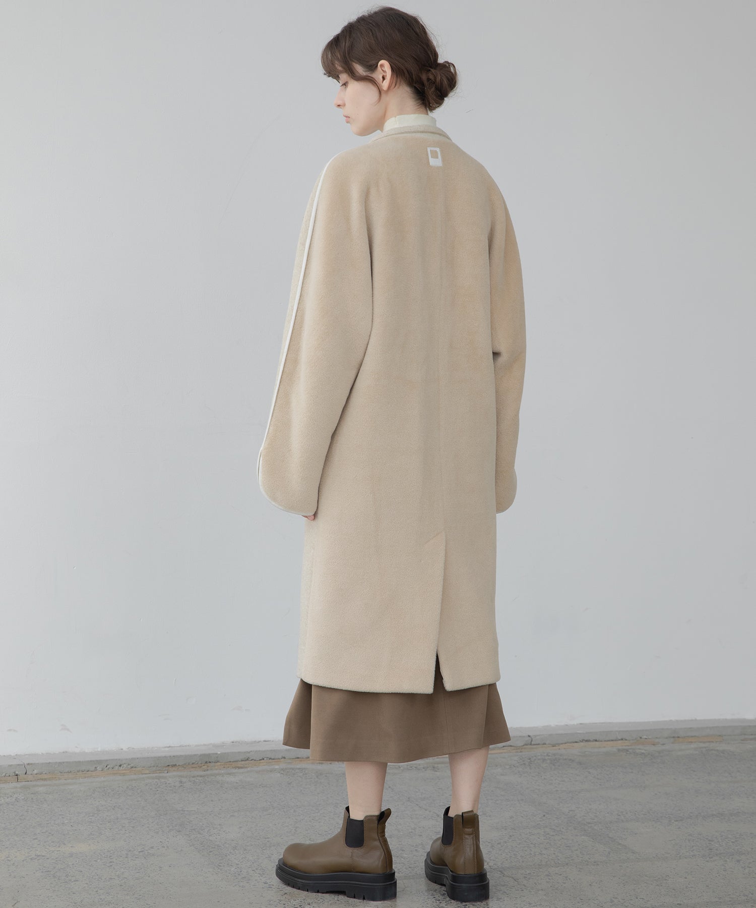 Color scheme stitch wrap design semi-flare skirt