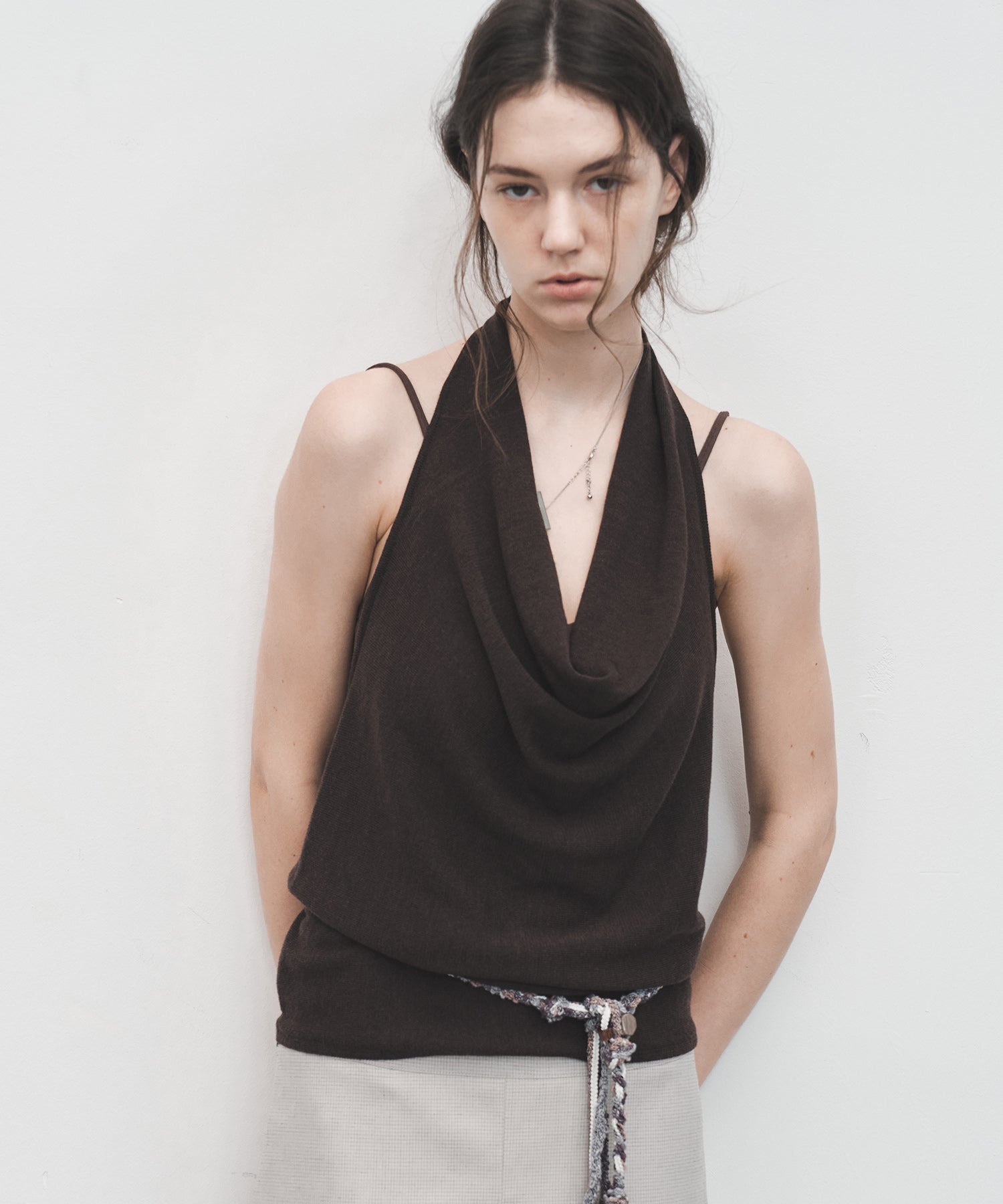 Drape Neck Halter Top