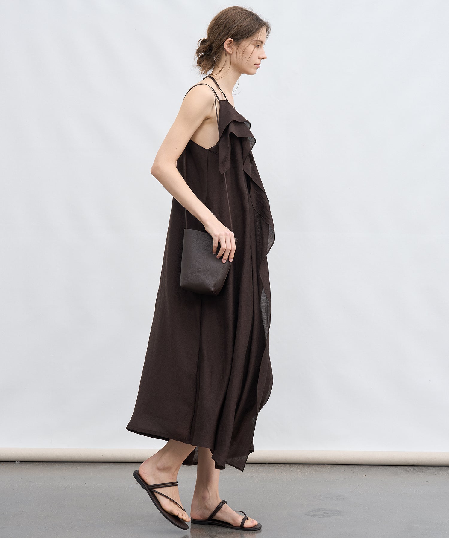 「6月上旬～中旬出荷」Asymmetrical Layered Cami Dress
