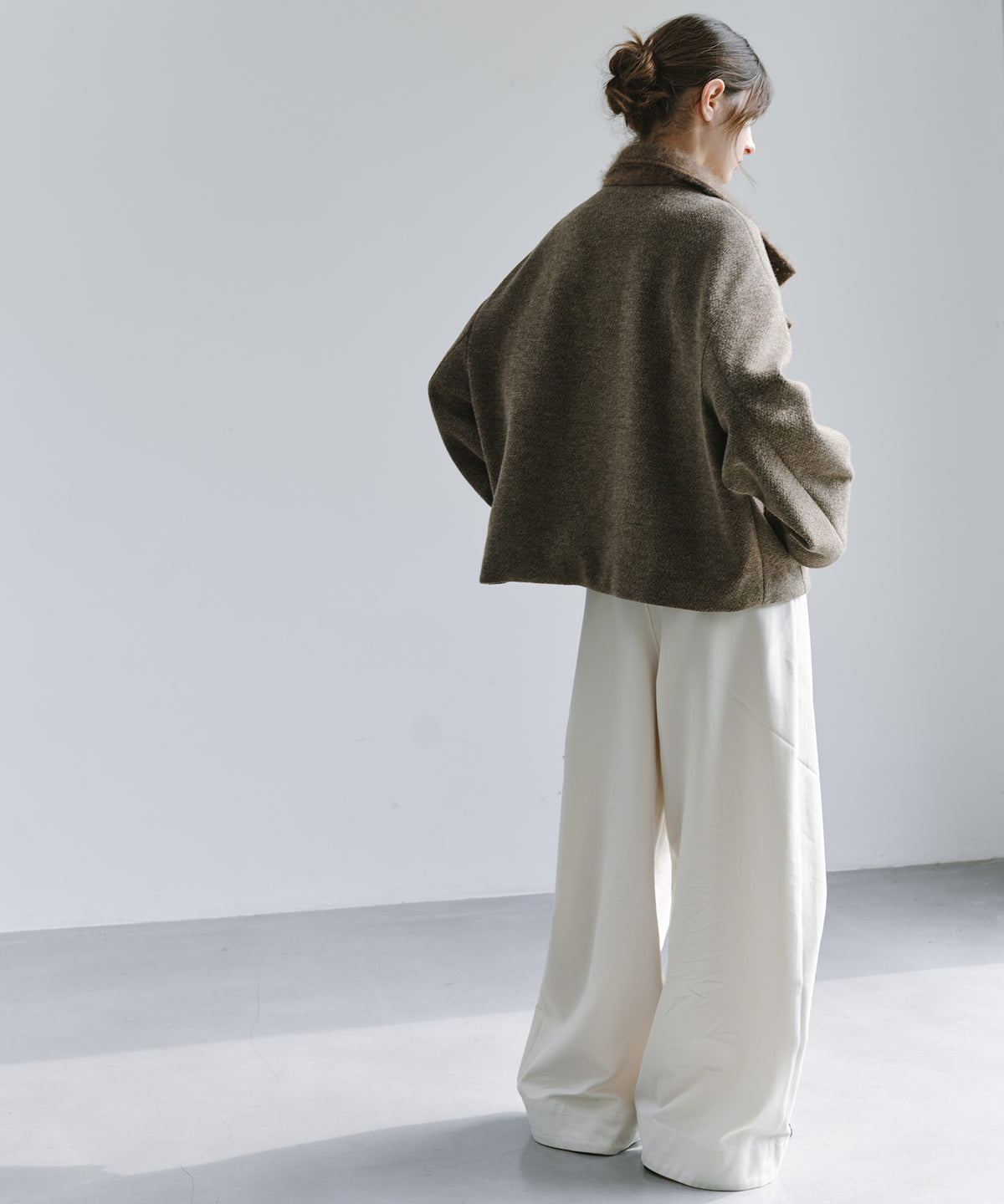 「10月下旬出荷予定」Back Elastic Wide Straight Pants