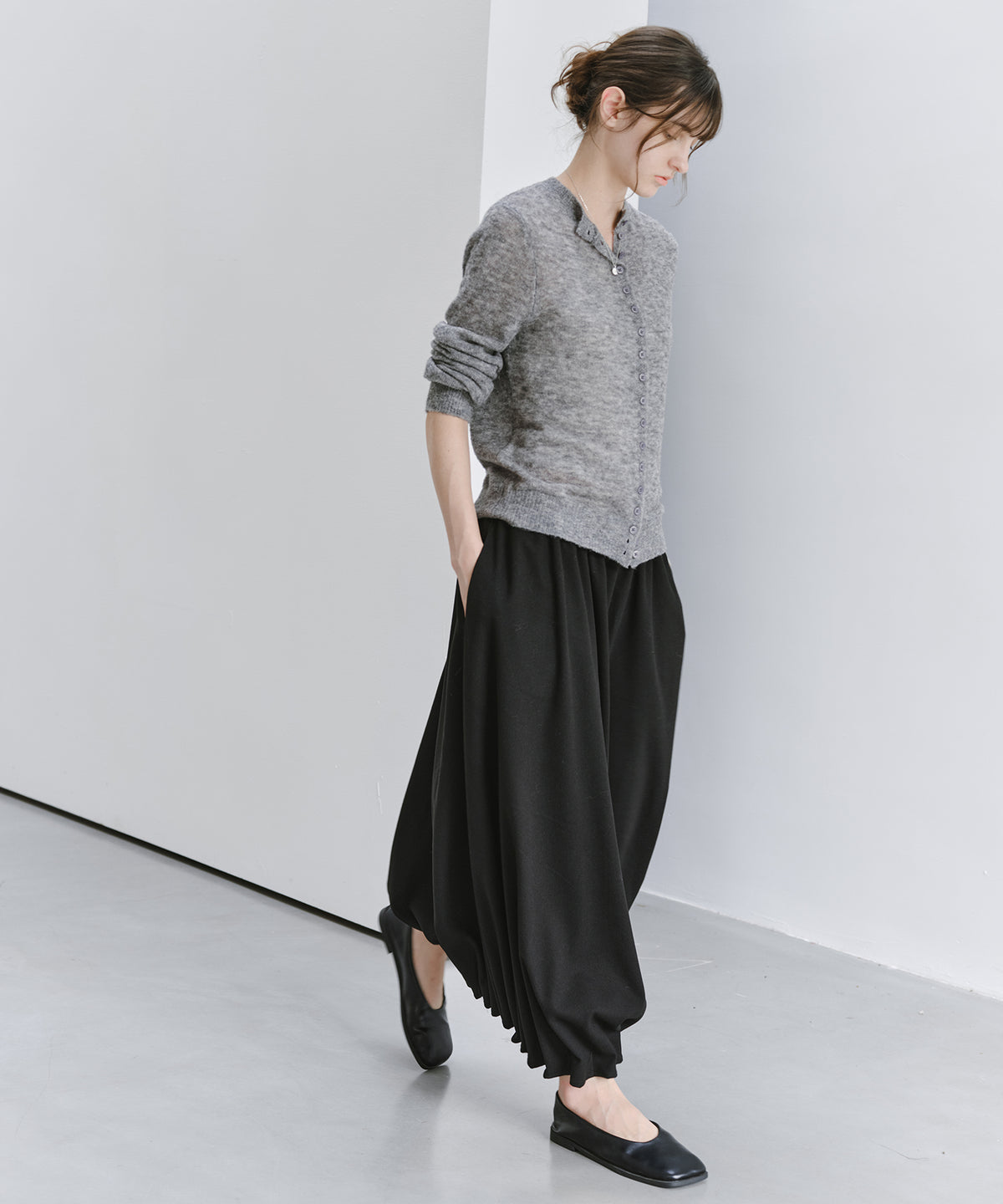 「10月下旬出荷予定」Wool-Like Balloon Flare Skirt