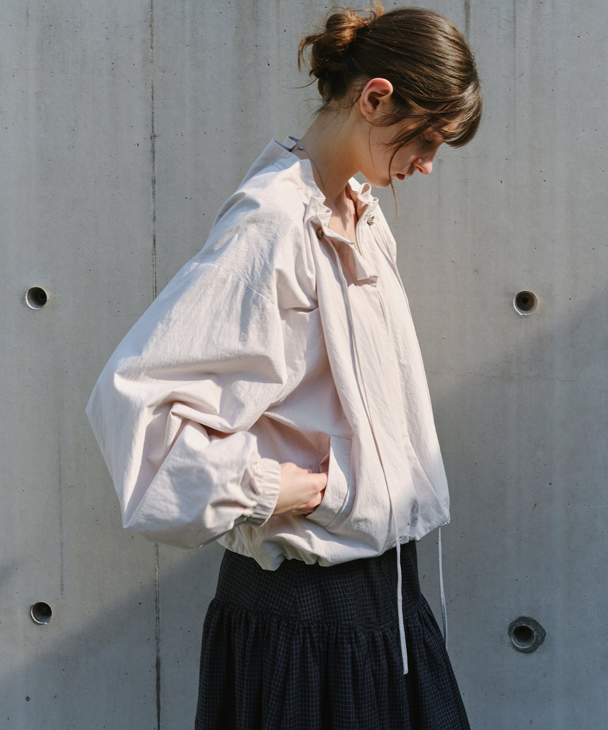 「9月下旬出荷予定」Drawstring Gathered Cropped Blouson