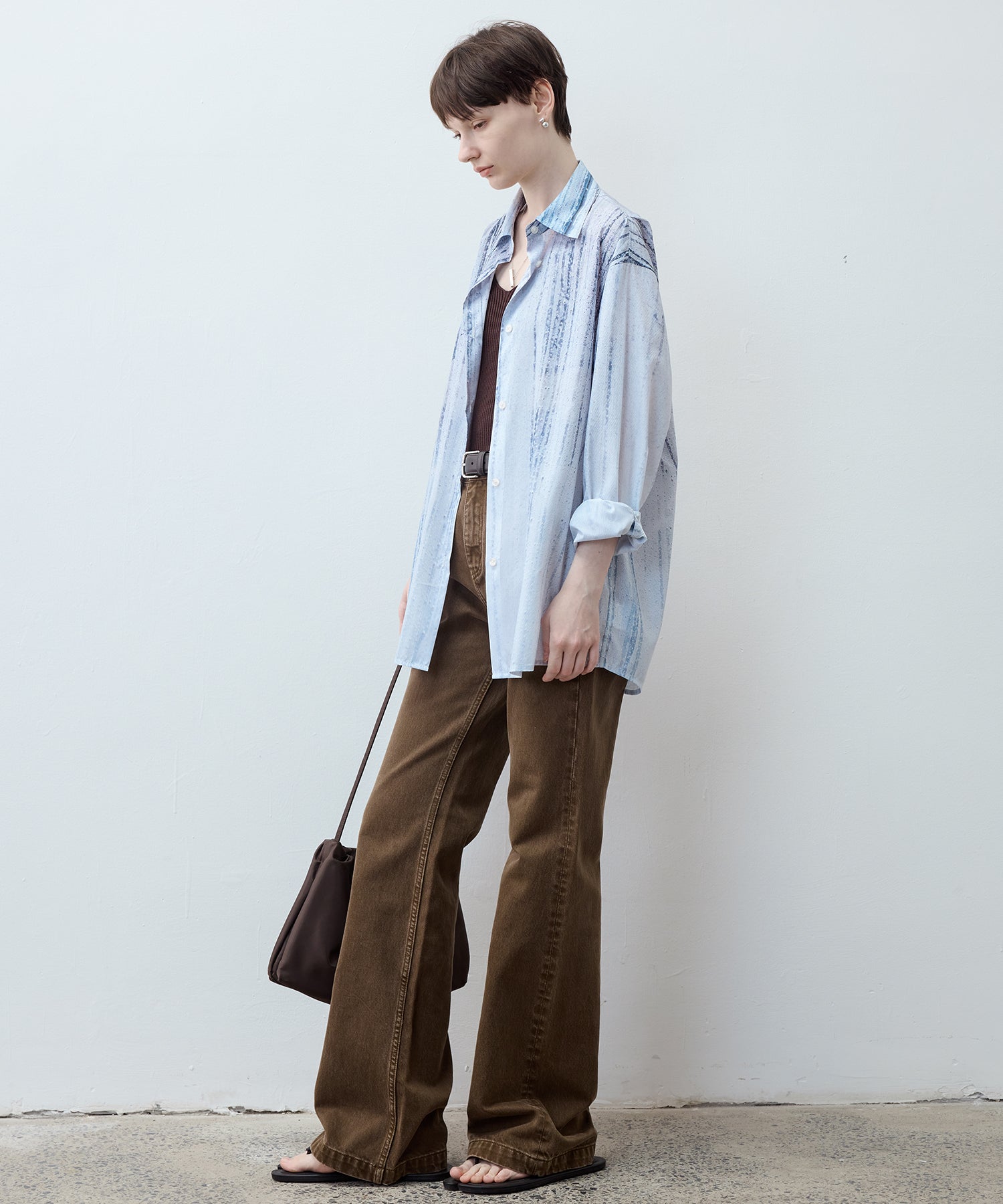 UPF50+ Rain Art Sheer Oversized Shirt