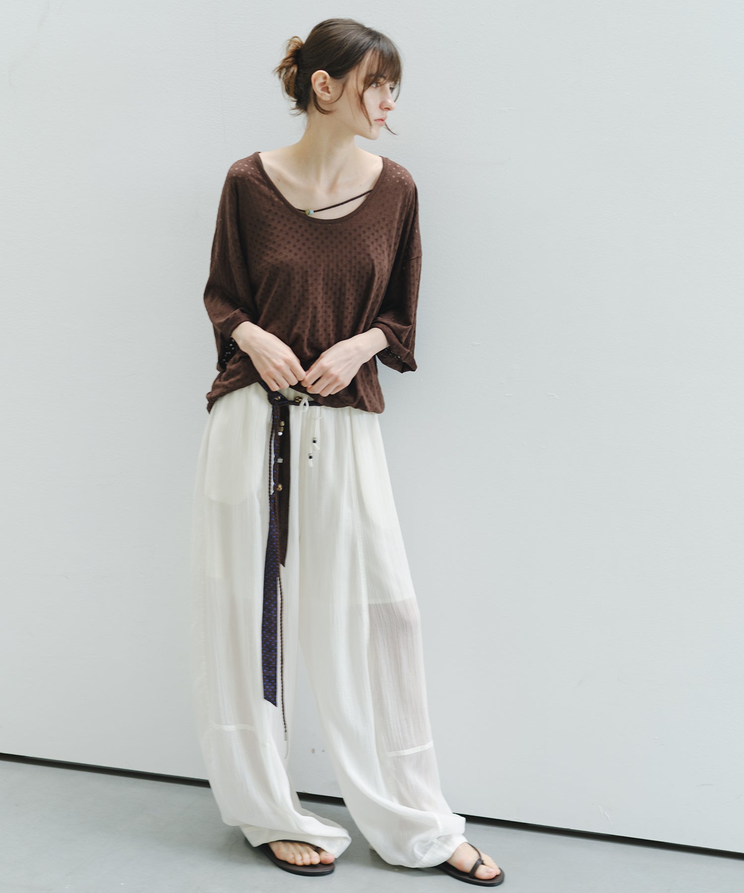「6月上旬～中旬出荷」Curve Silhouette Drawstring Pants